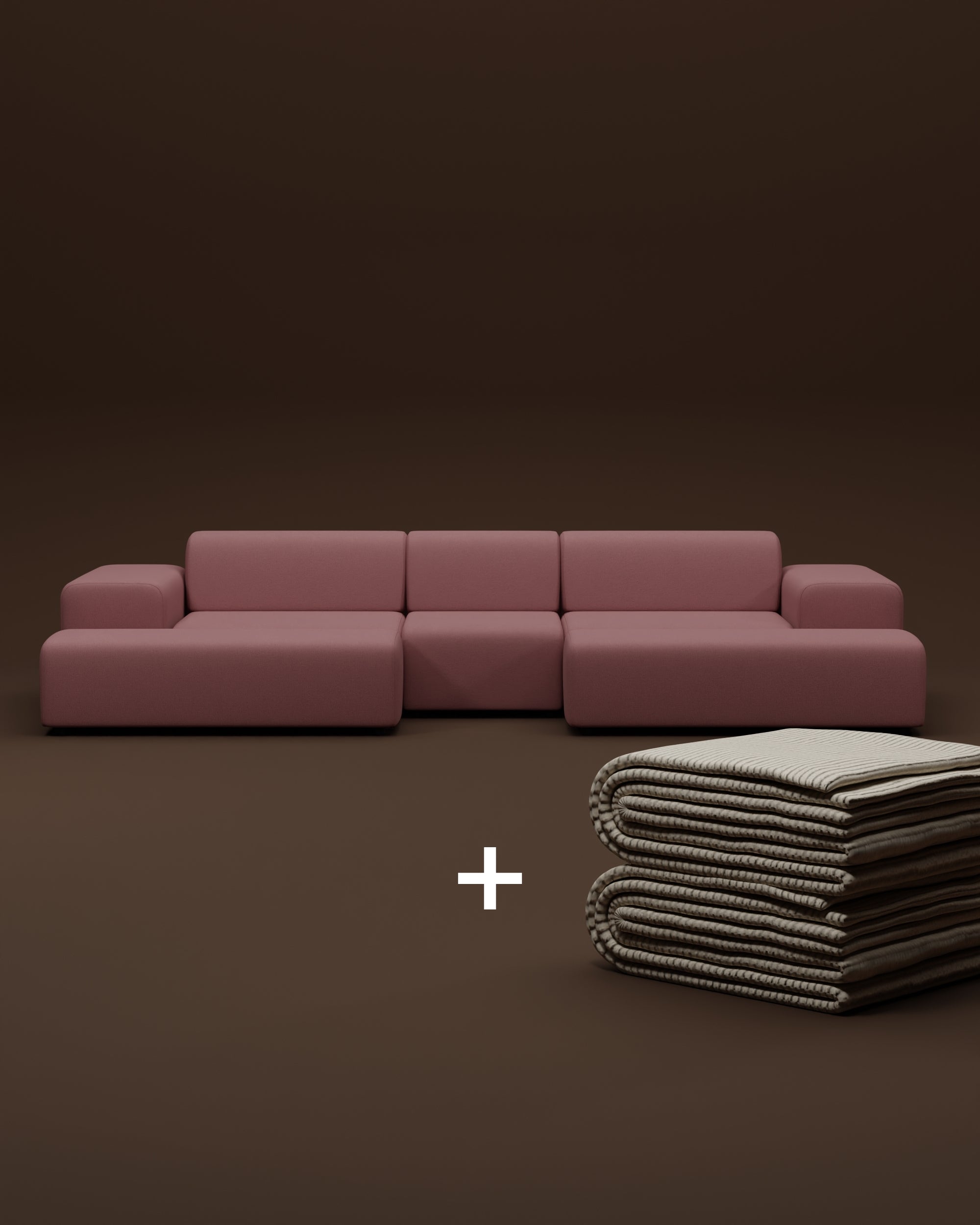Modulares Sofa Nina U-Form / Wohnlandschaft mit Schlaffunktion