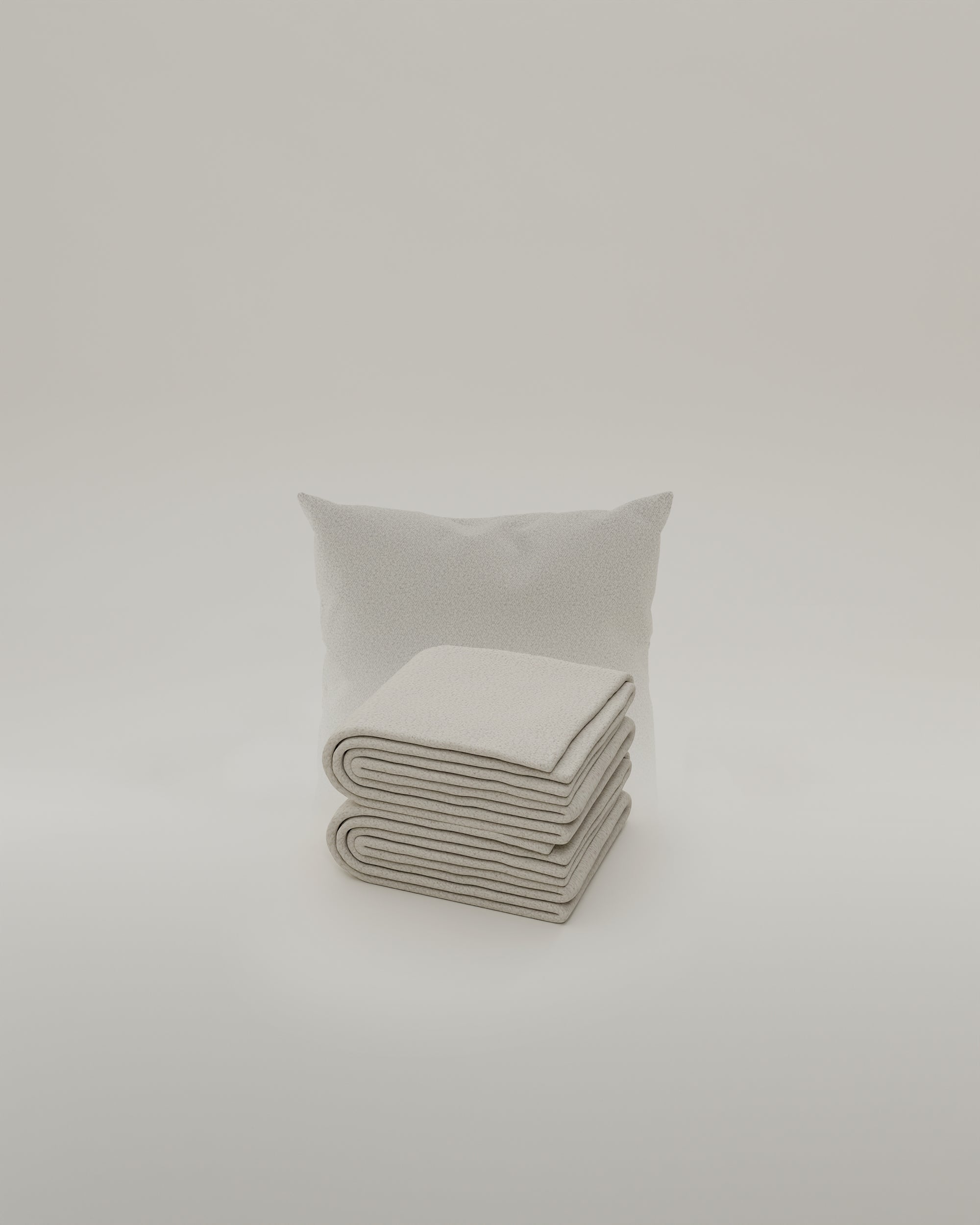Bouclé fabric-covered decorative cushion