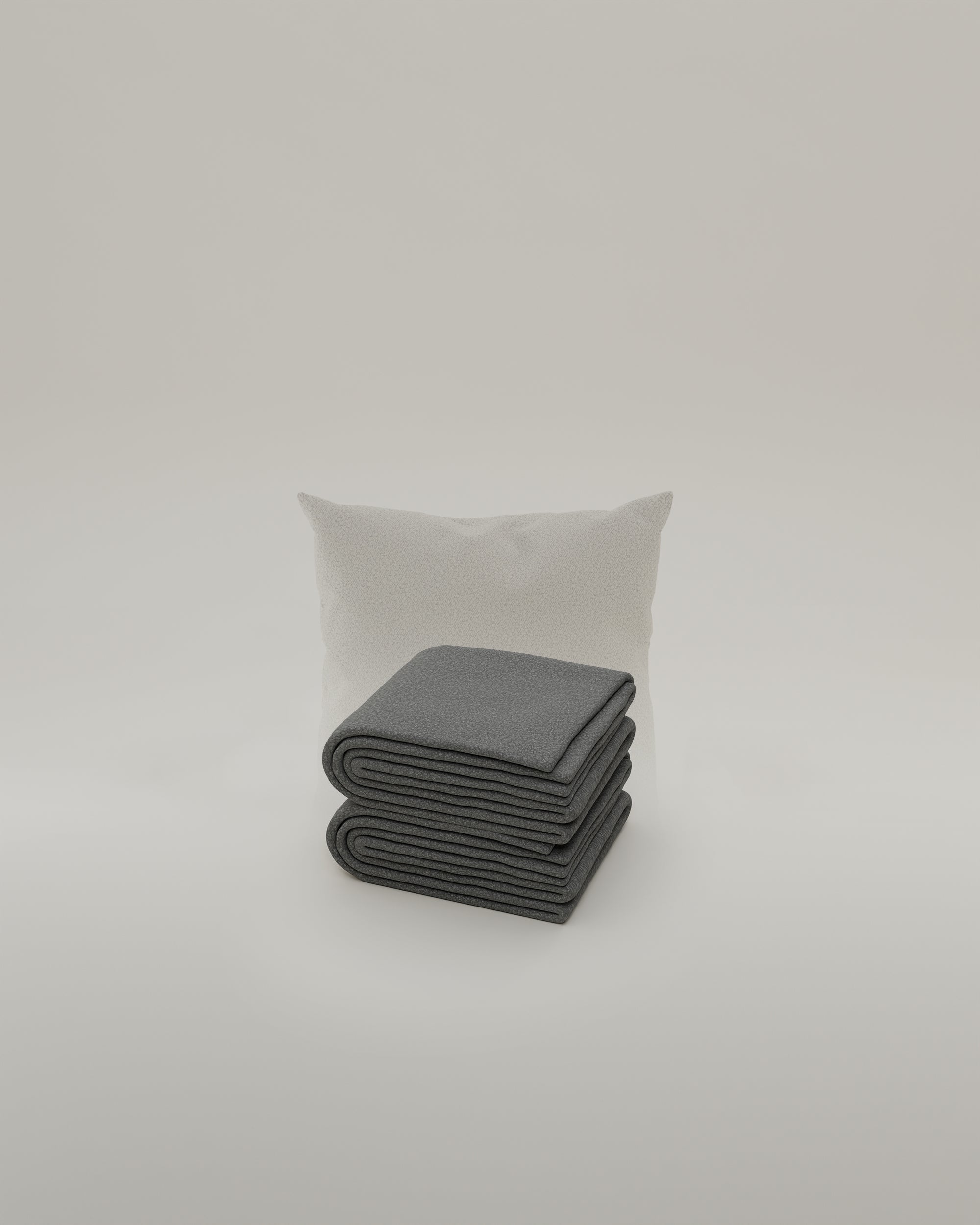 Bouclé fabric-covered decorative cushion