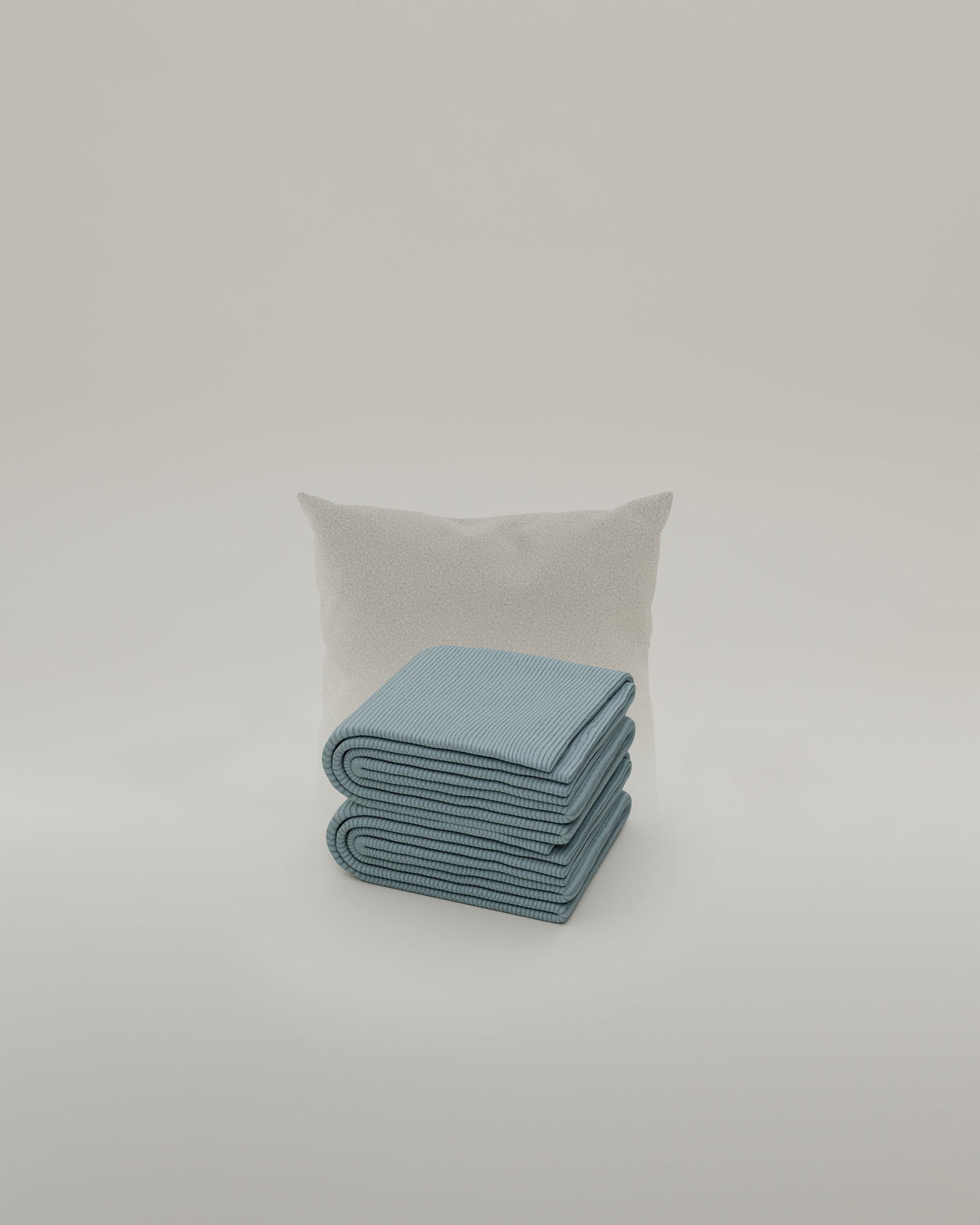Corduroy fabric-covered decorative cushion