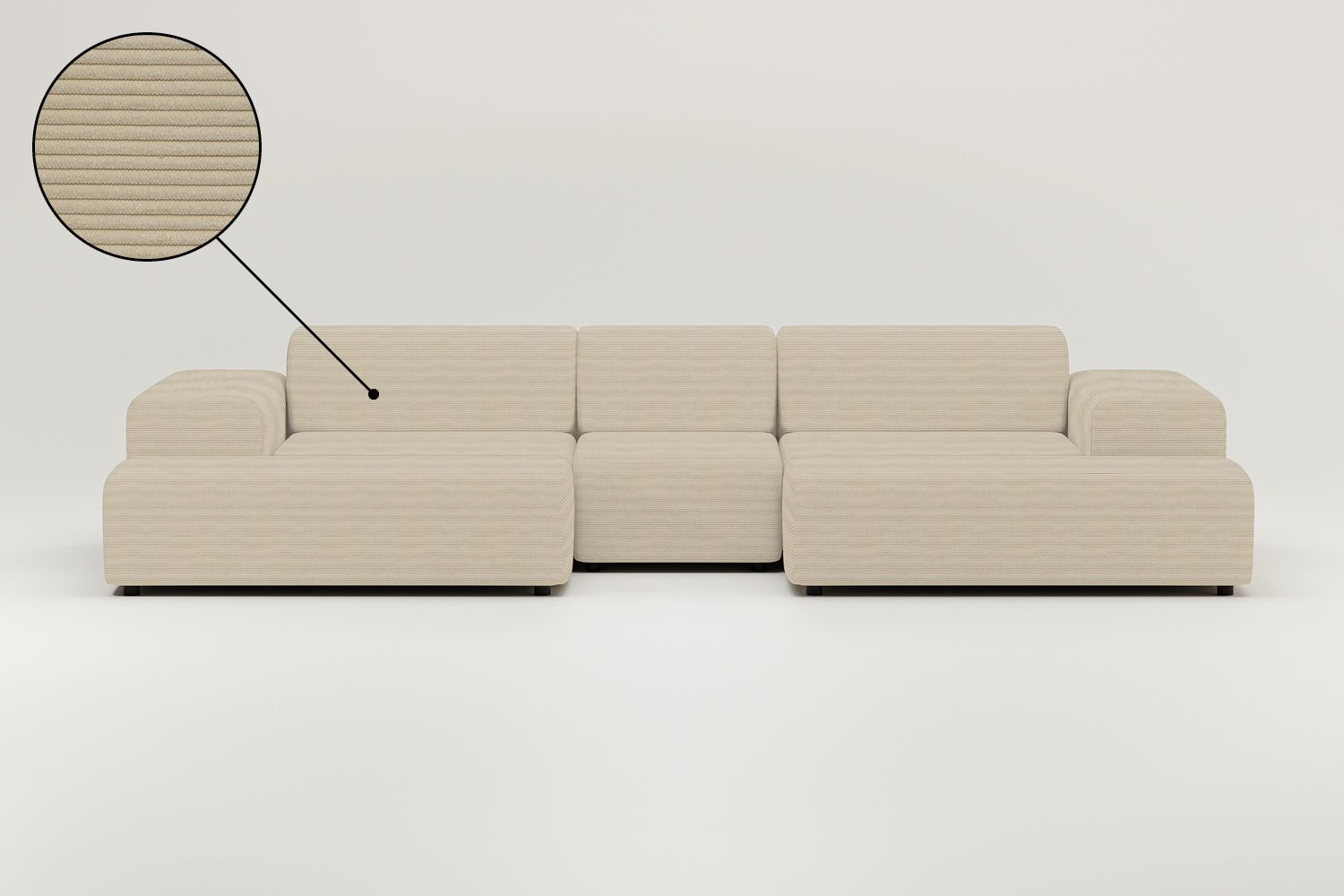 Stoffbezug - Modulares Sofa Nina U-Form / Wohnlandschaft