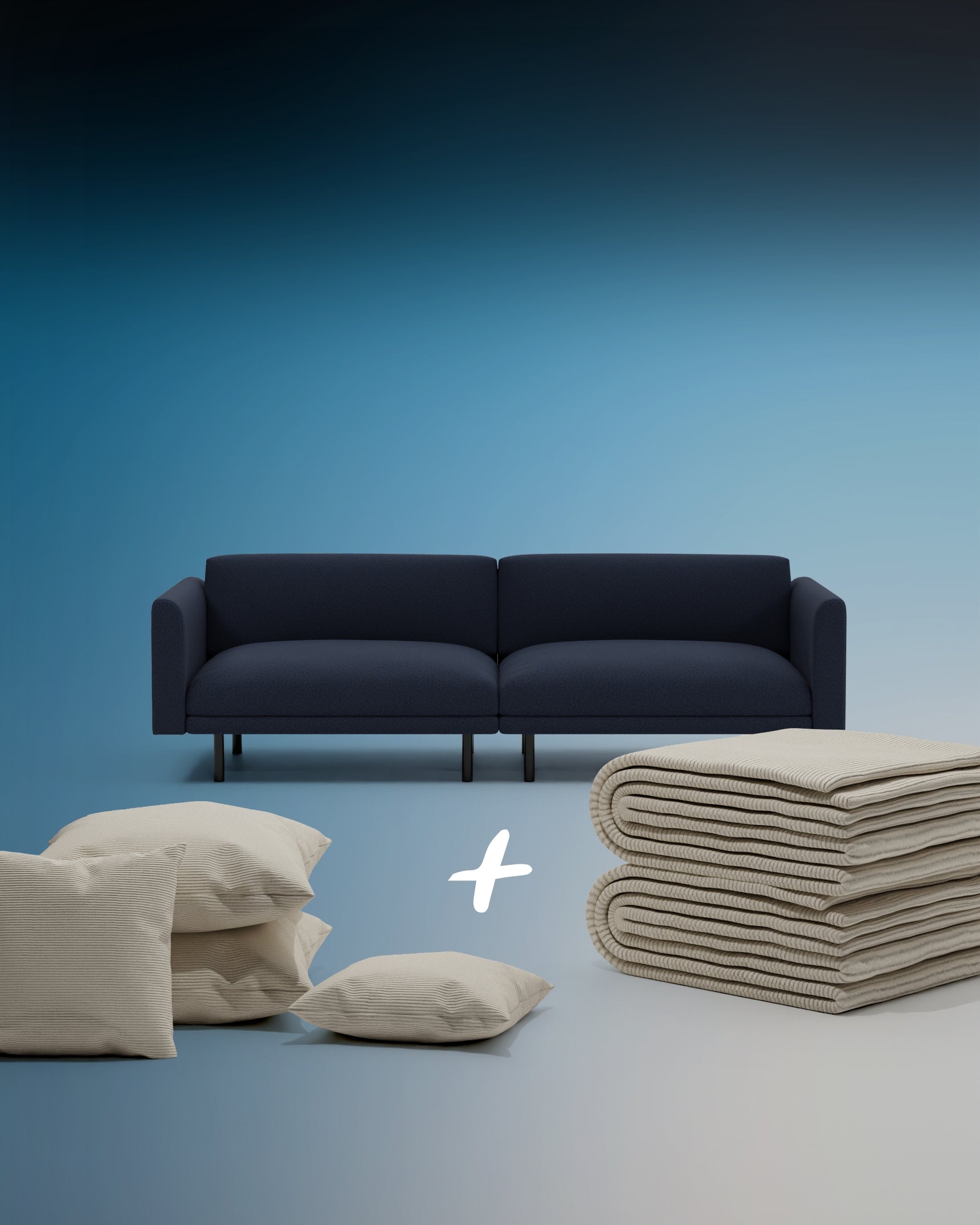 Modulares Sofa Aera 2.5-Sitzer mit Schlaffunktion 3 in 1 Set
