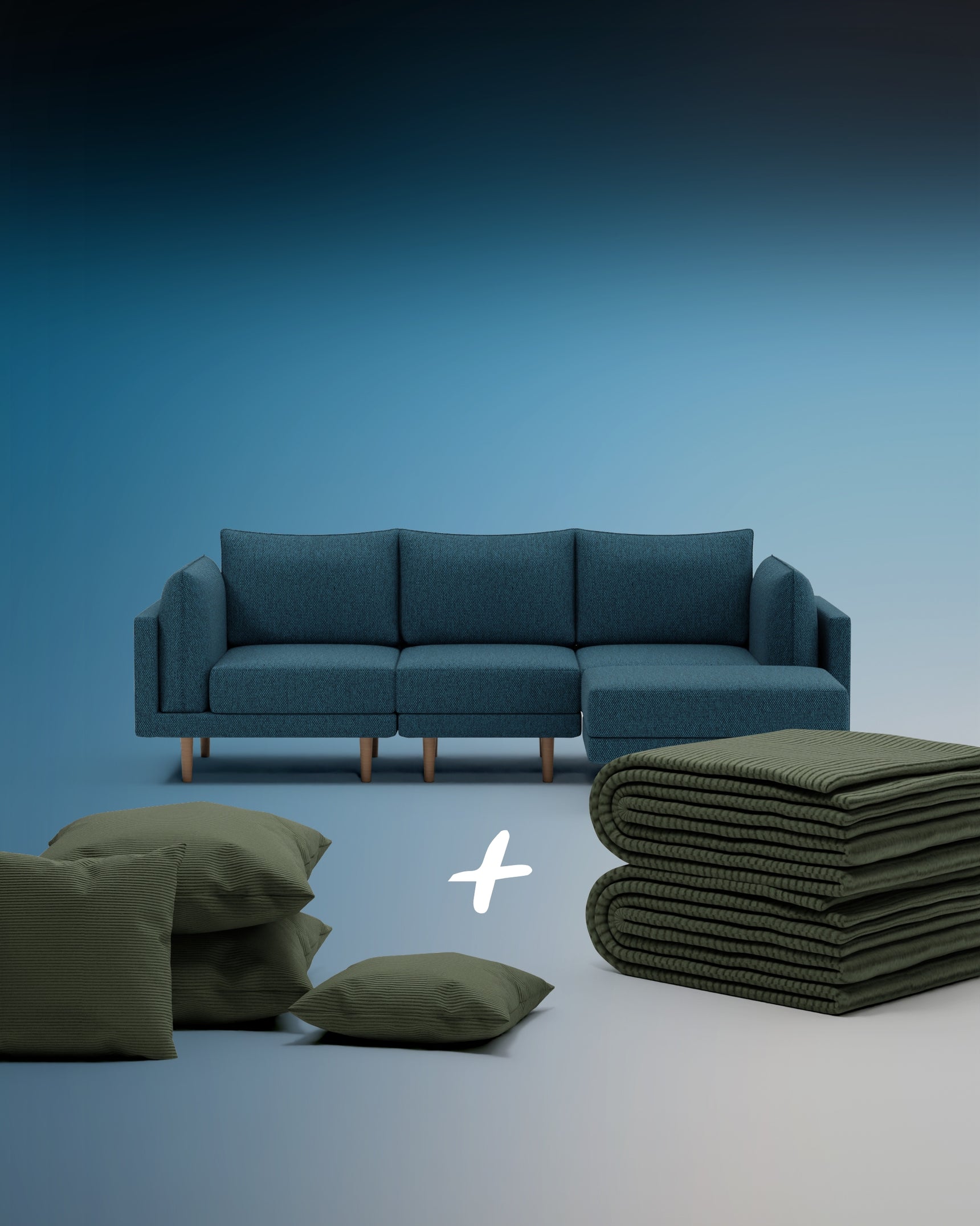 Modulares Sofa Donna 4-Sitzer mit Schlaffunktion 3 in 1 Set