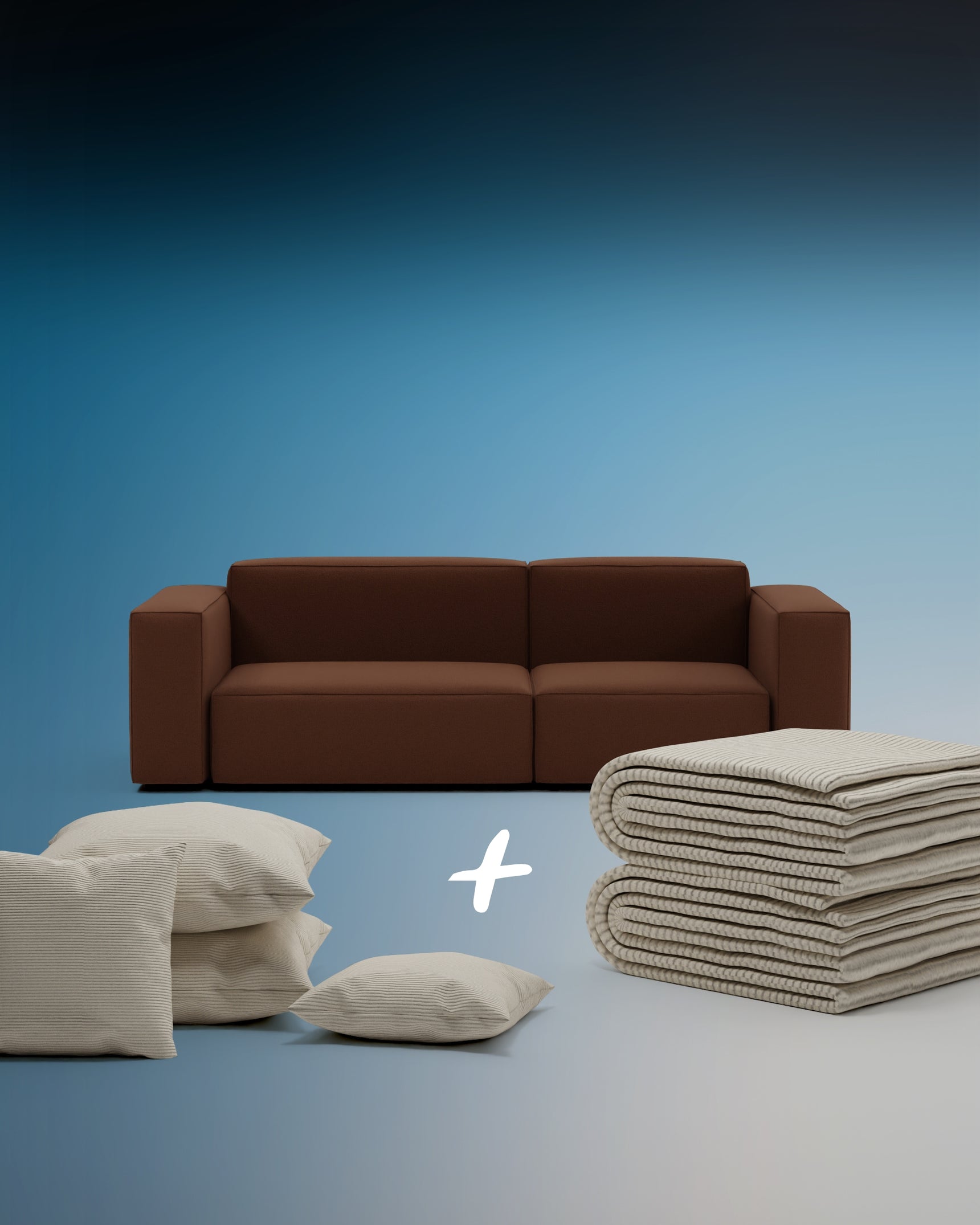 Modulares Sofa Harvey 3-Sitzer mit Schlaffunktion 3 in 1 Set