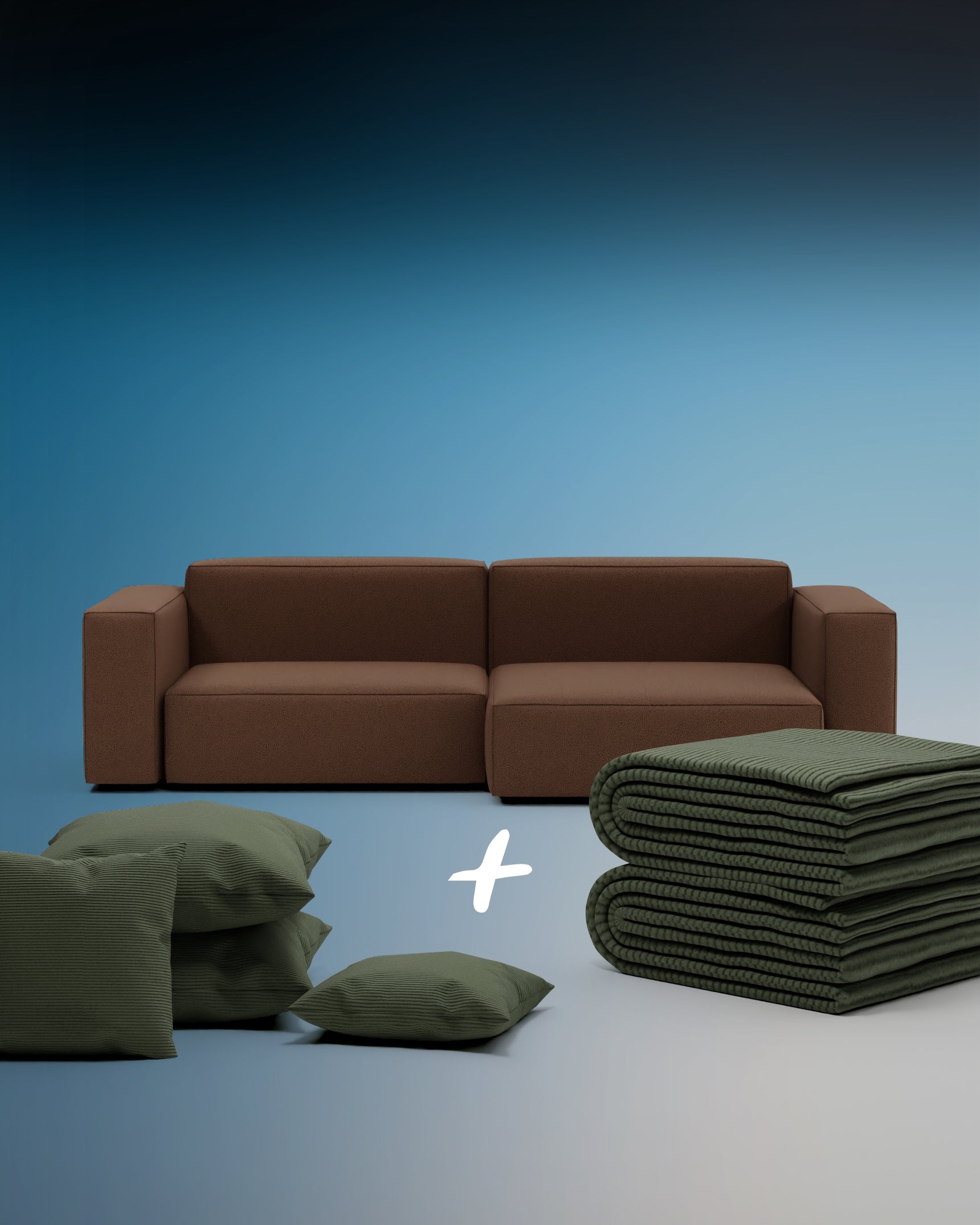 Modulares Ecksofa Harvey 4-Sitzer mit Schlaffunktion 3 in 1 Set