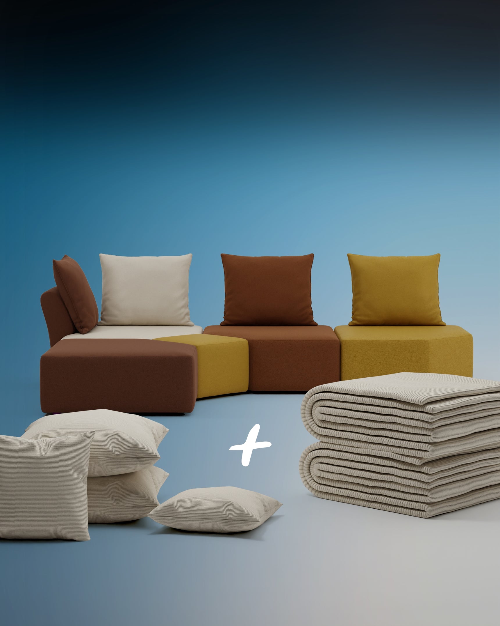 Special Edition Amber - Modulares Sofa Katrina 3 in 1 Set