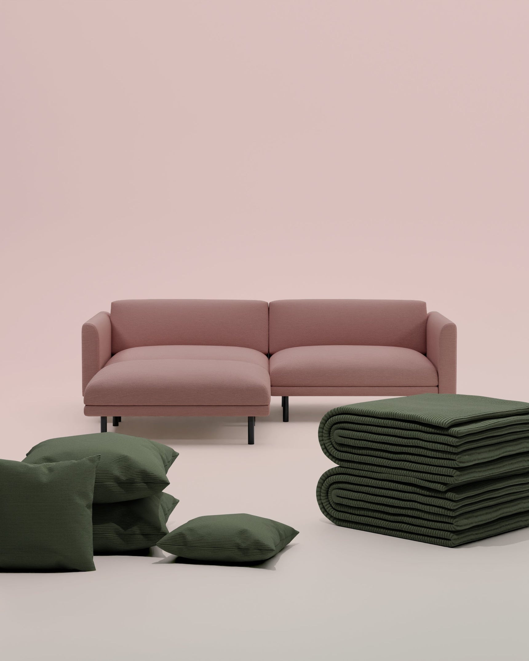 3 in 1 set modular sofa Aera 2.5 seater with stool and sleeping function