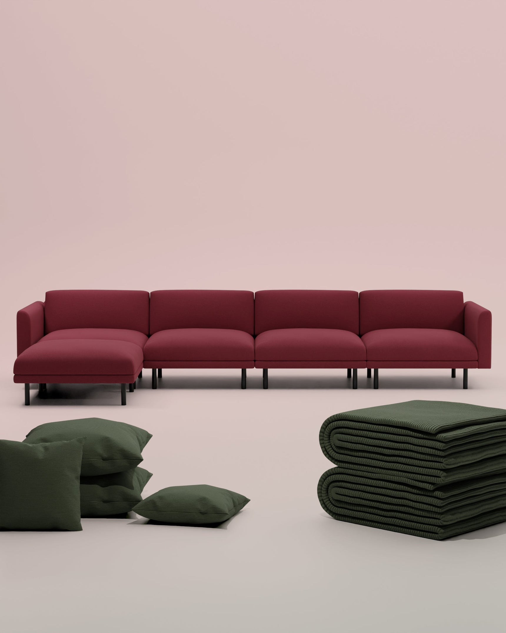 3 in 1 set Aera 5-seater modular sofa with sleeping function