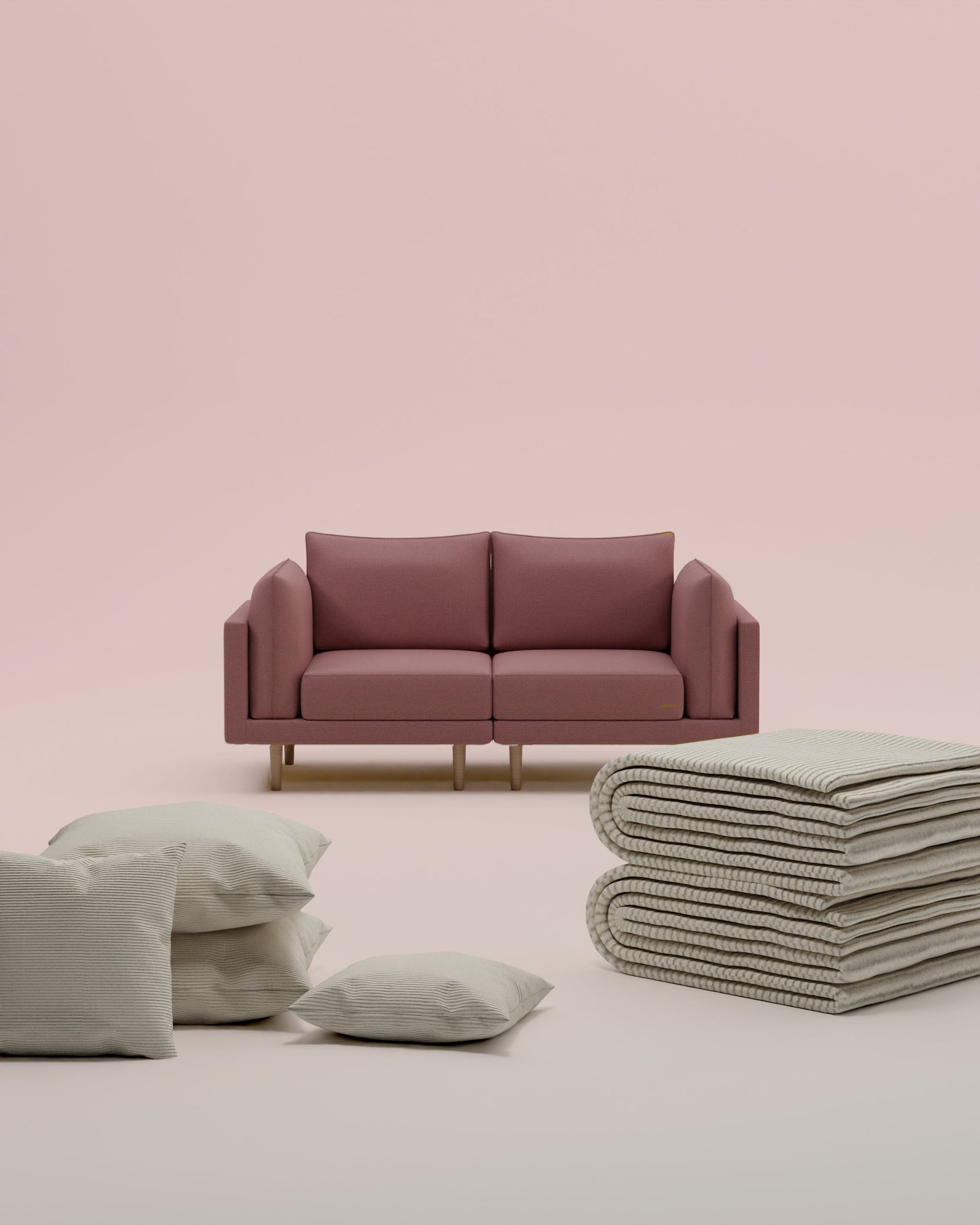 3 in 1 Set Modulares Sofa Donna 2-Sitzer mit Schlaffunktion