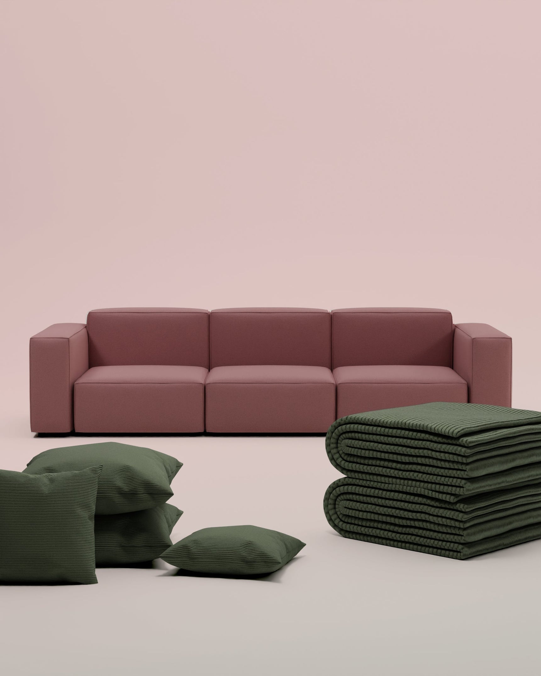 3 in 1 Set Modulares Sofa Harvey 4-Sitzer mit Schlaffunktion