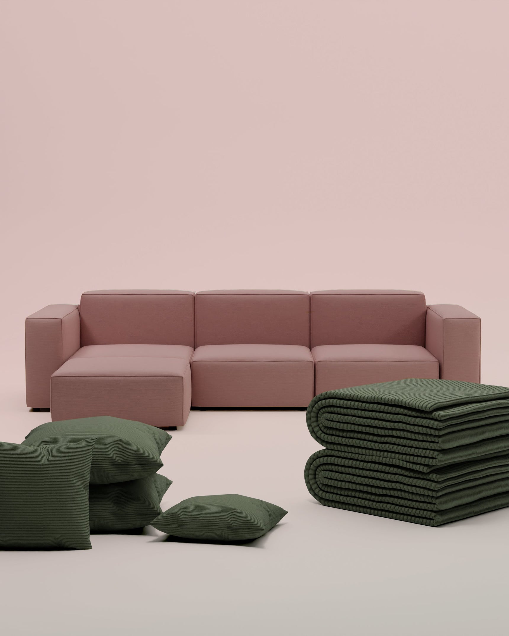 3 in 1 set Harvey L 4-seater modular sofa with sleeping function