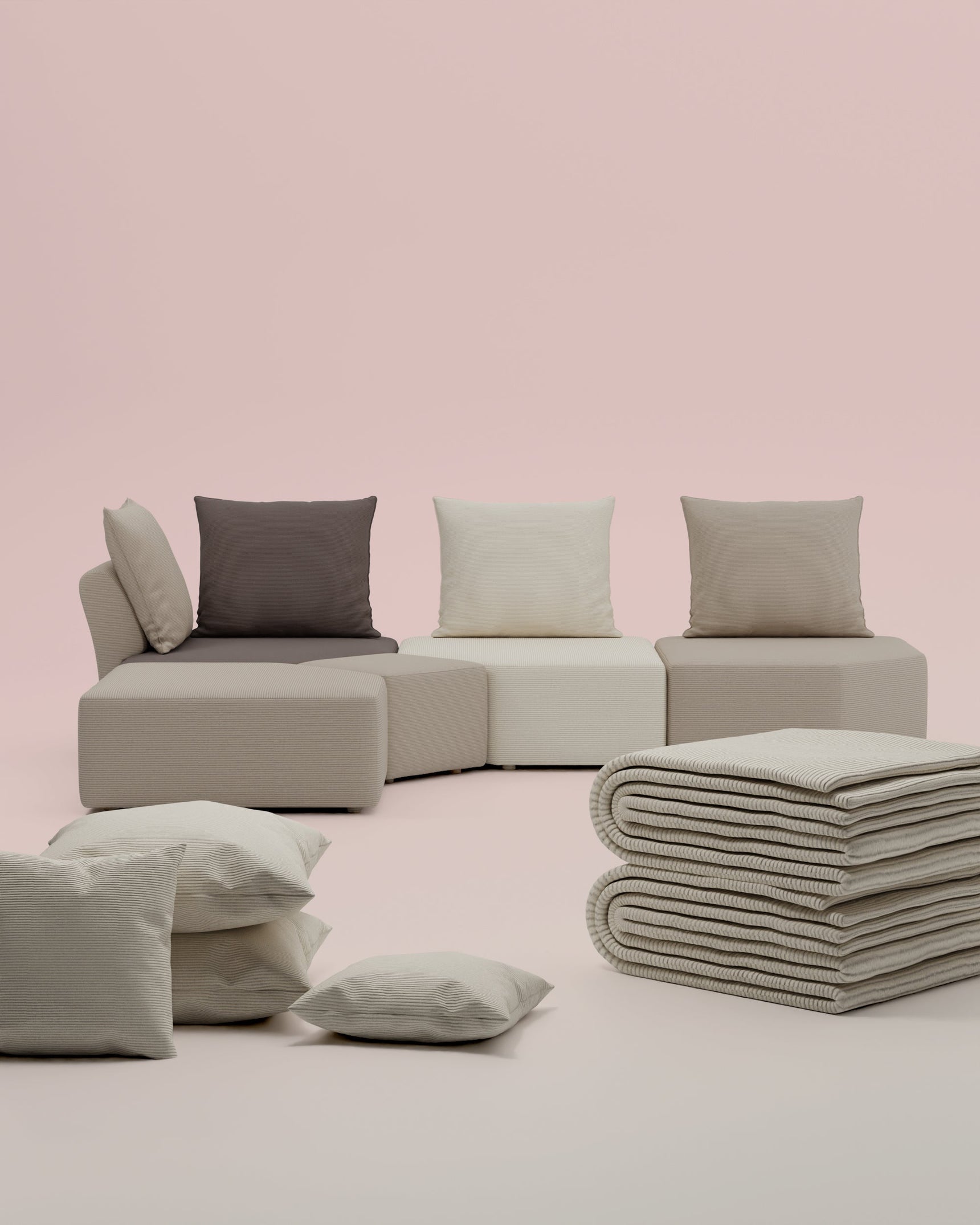 3 in 1 set of modular sofa Katrina with sleeping function