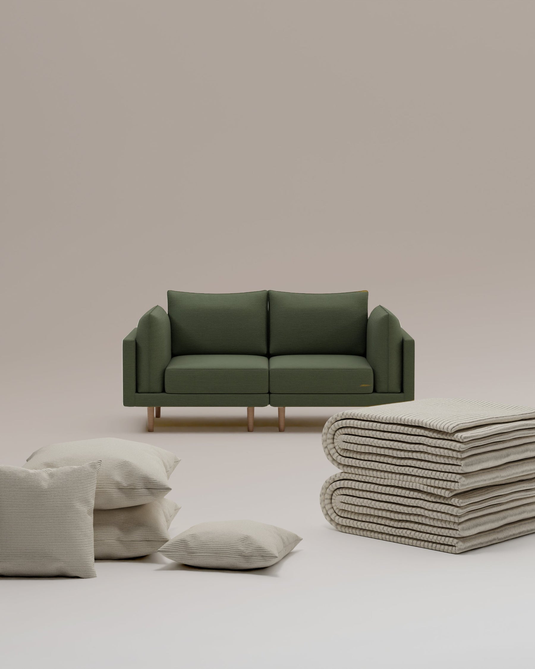 3 in 1 set modular sofa Donna 2-seater with sleeping function