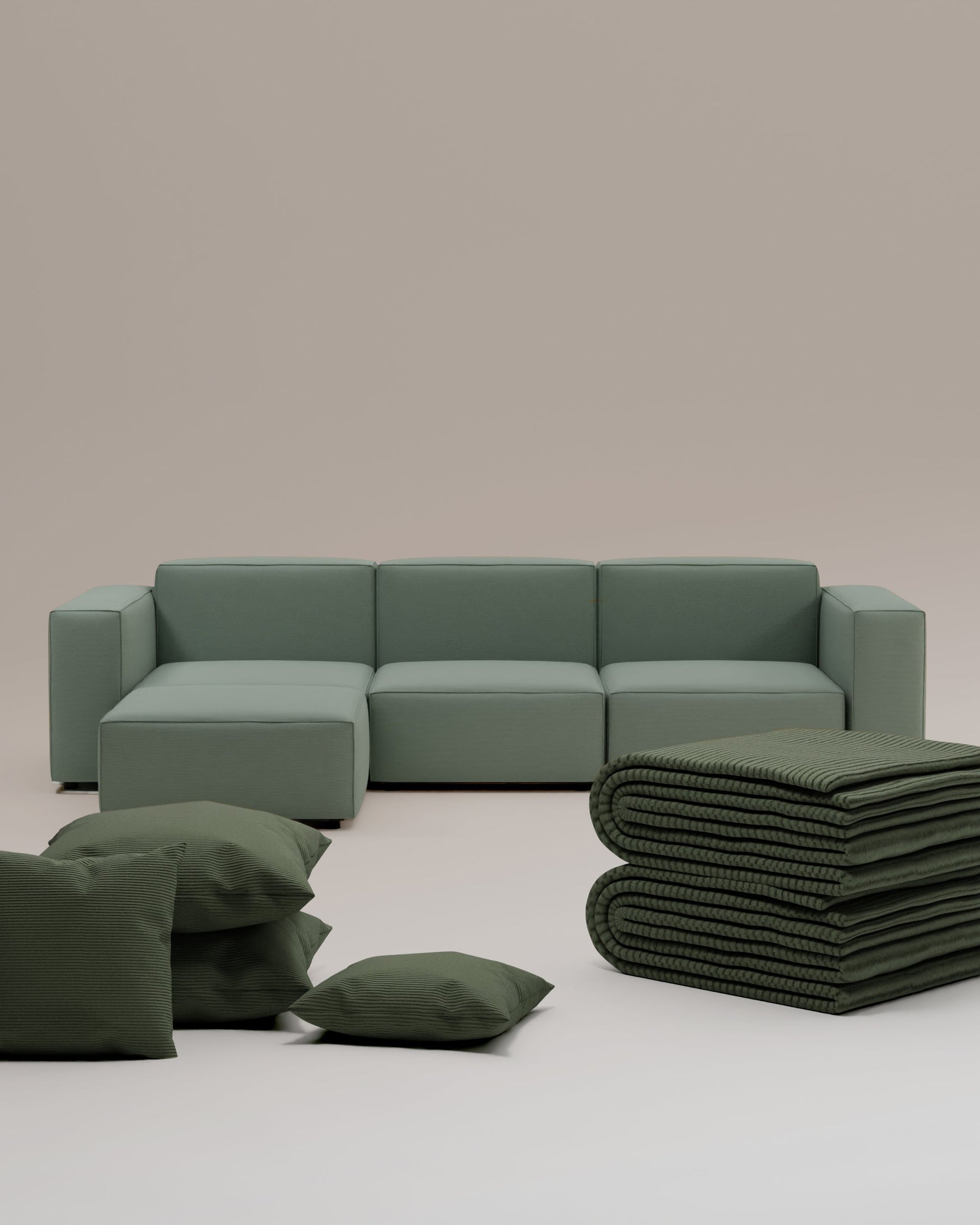 3 in 1 set Harvey L 4-seater modular sofa with sleeping function