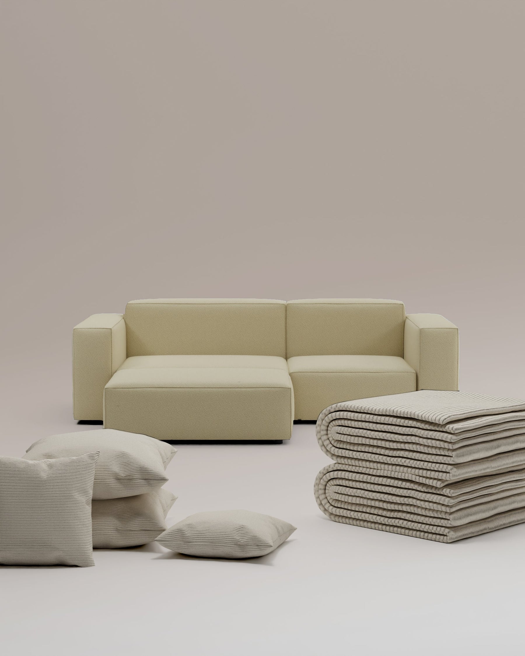 3 in 1 set Harvey 4-seater modular corner sofa with sleep function