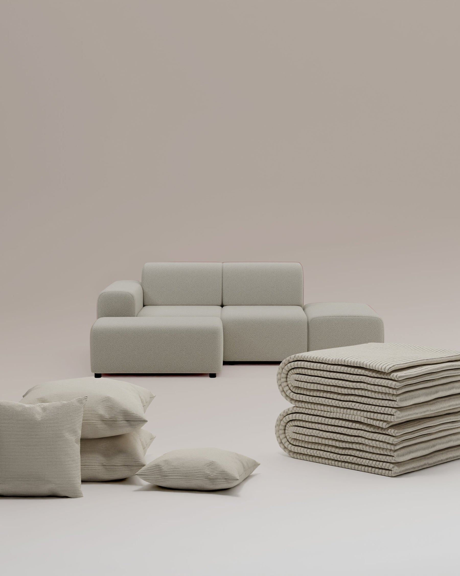 3 in 1 set Austrian modular corner sofa Nina 4-seater with sleeping function