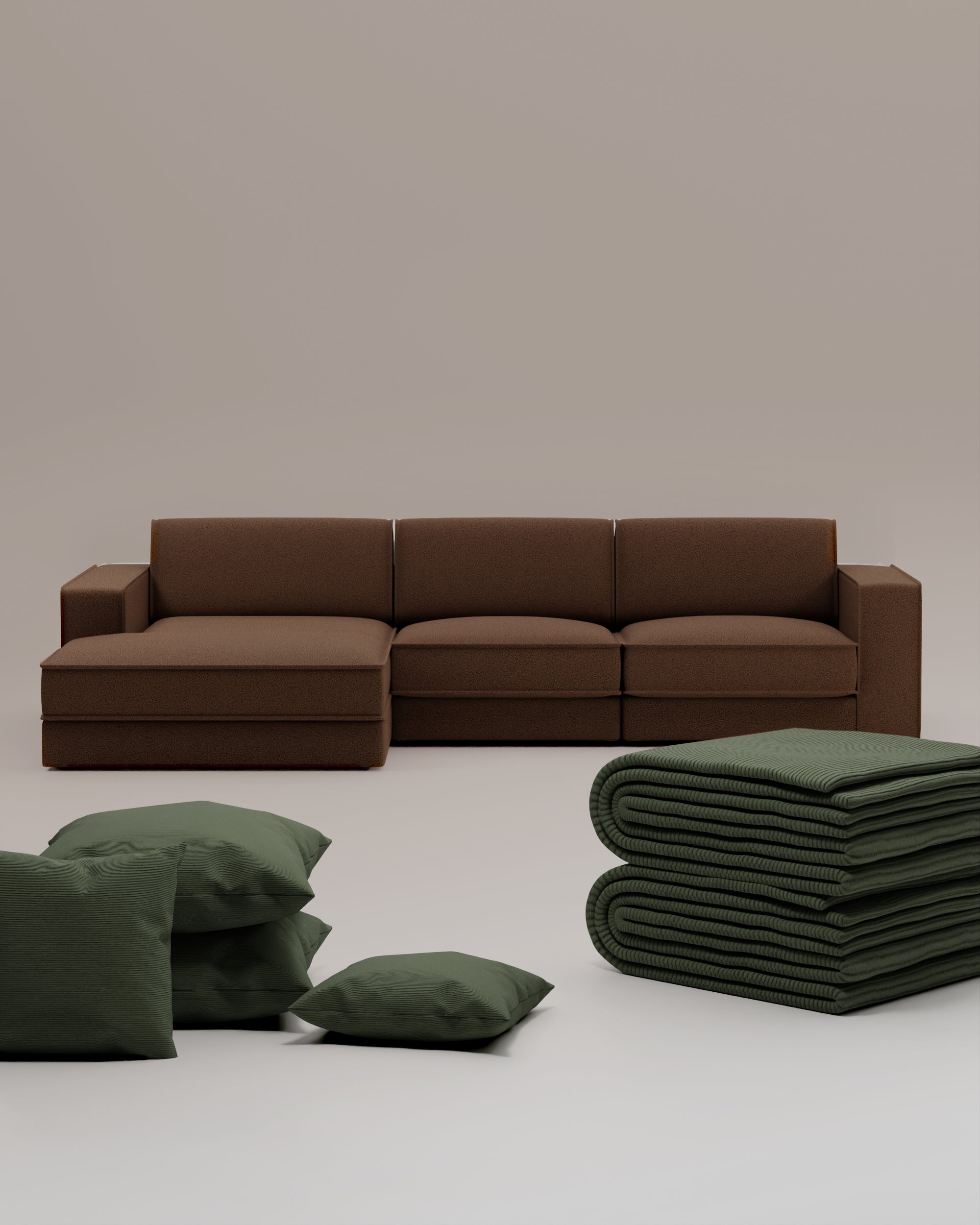 3 in 1 Set Modulares Sofa Terra L 4-Sitzer mit Schlaffunktion