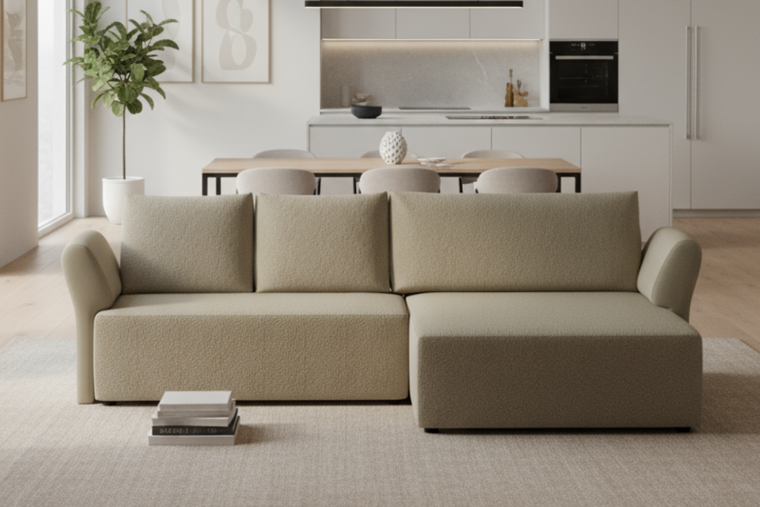 Stoffbezug Modulares Sofa Amy 4-Sitzer mit Schlaffunktion