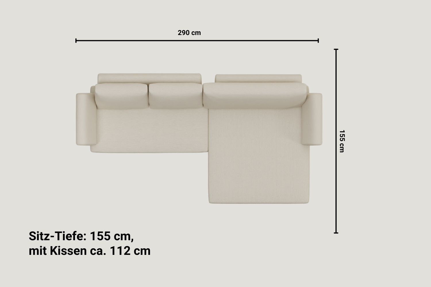 Modulares Sofa Amy 4-Sitzer mit Schlaffunktion