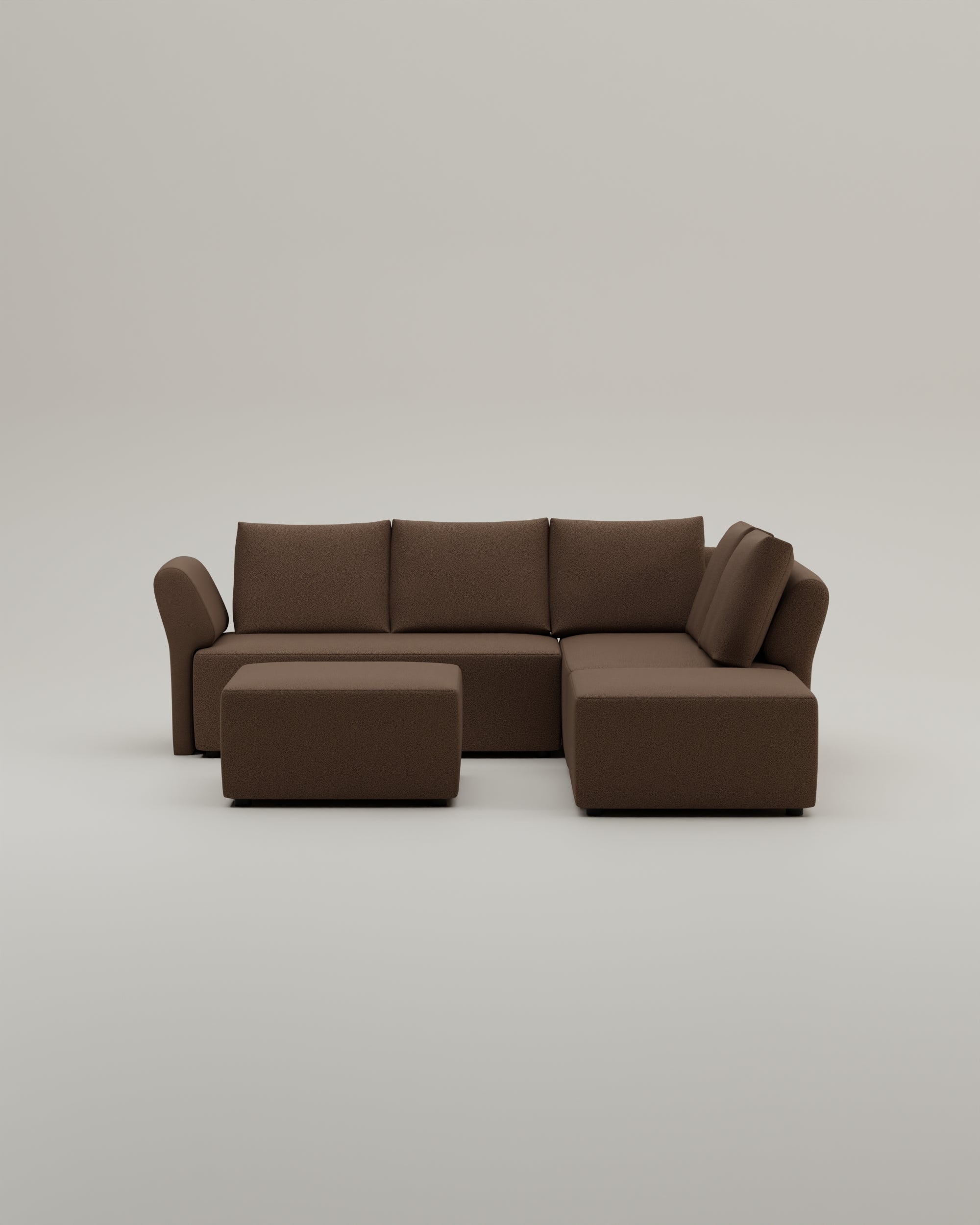 Stoffbezug - Modulares Ecksofa Amy mit Schlaffunktion