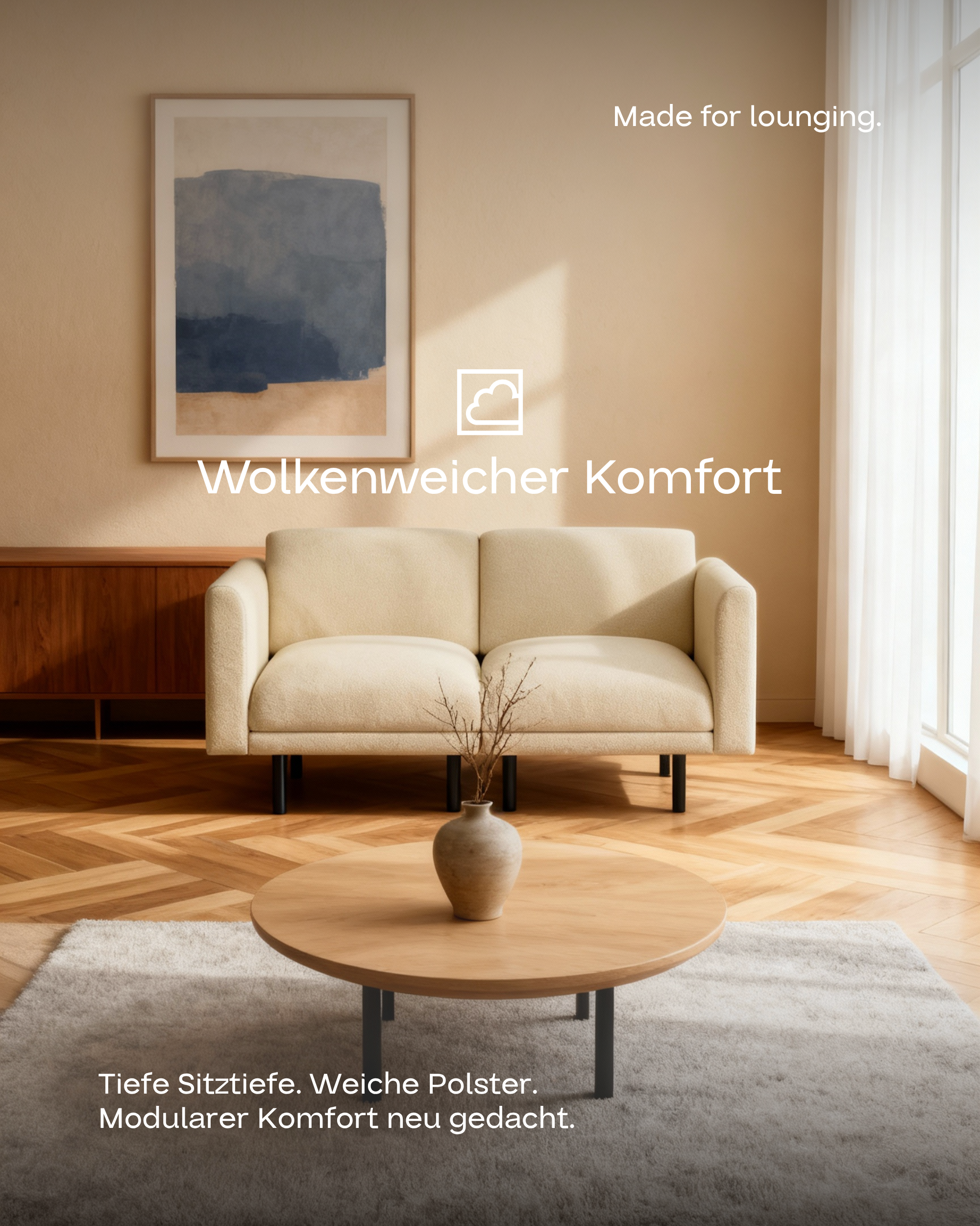 Modulares Sofa Aera 2-Sitzer mit Schlaffunktion