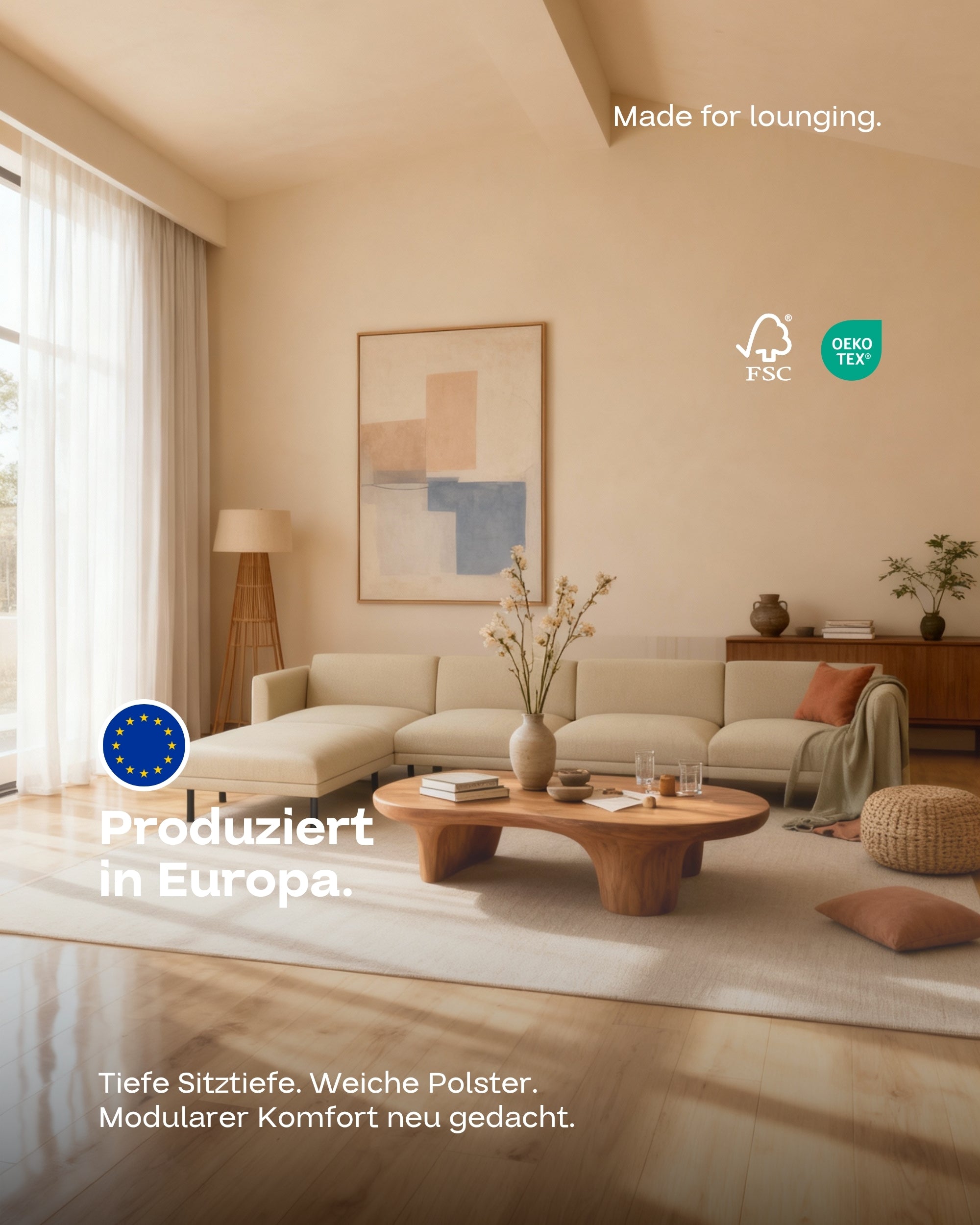 Fabric cover - Modular sofa Aera 5-seater with sleeping function