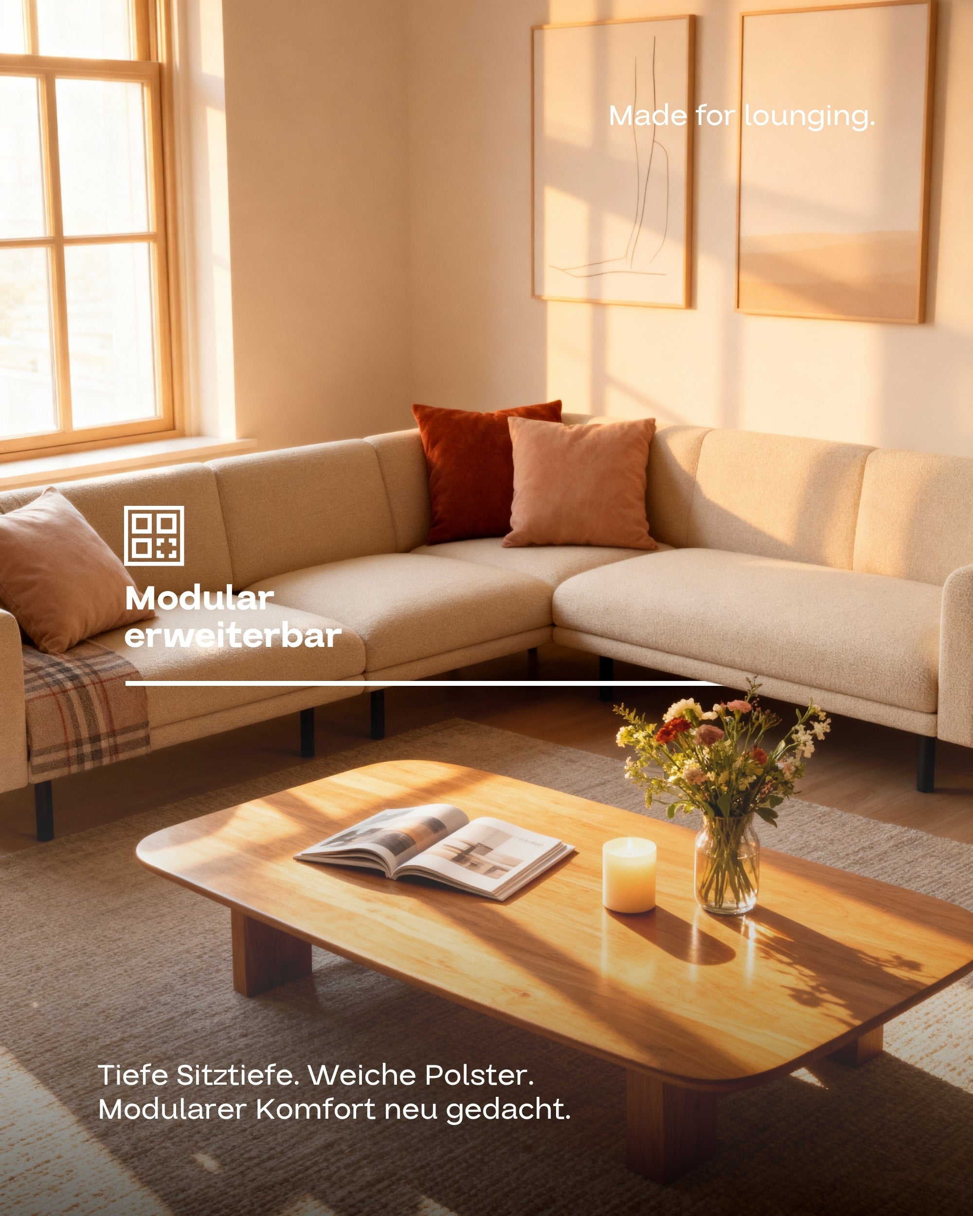 Modular sofa Aera corner sofa XL with sleeping function