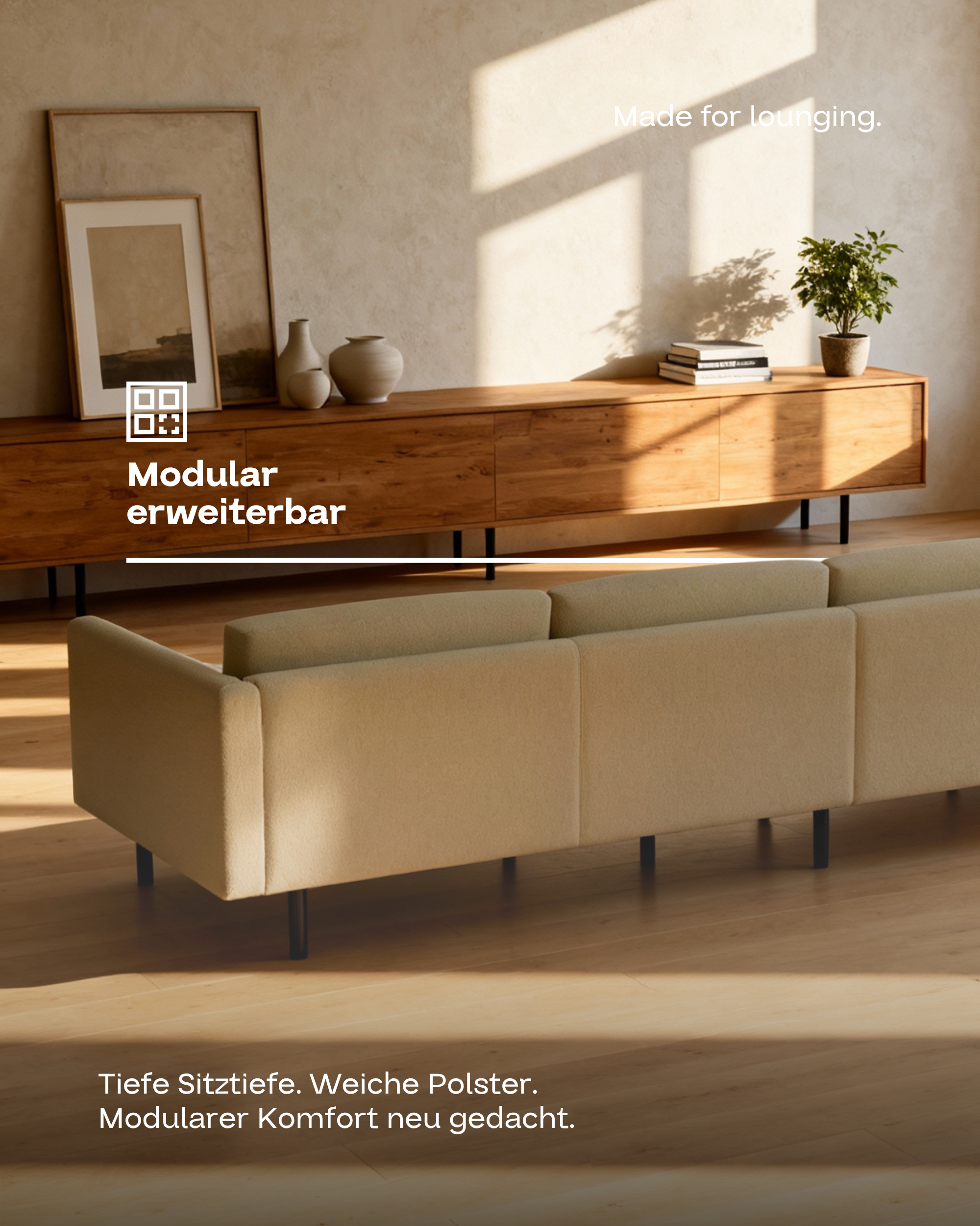 Stoffbezug - Modulares Sofa Aera Ecksofa mit Schlaffunktion