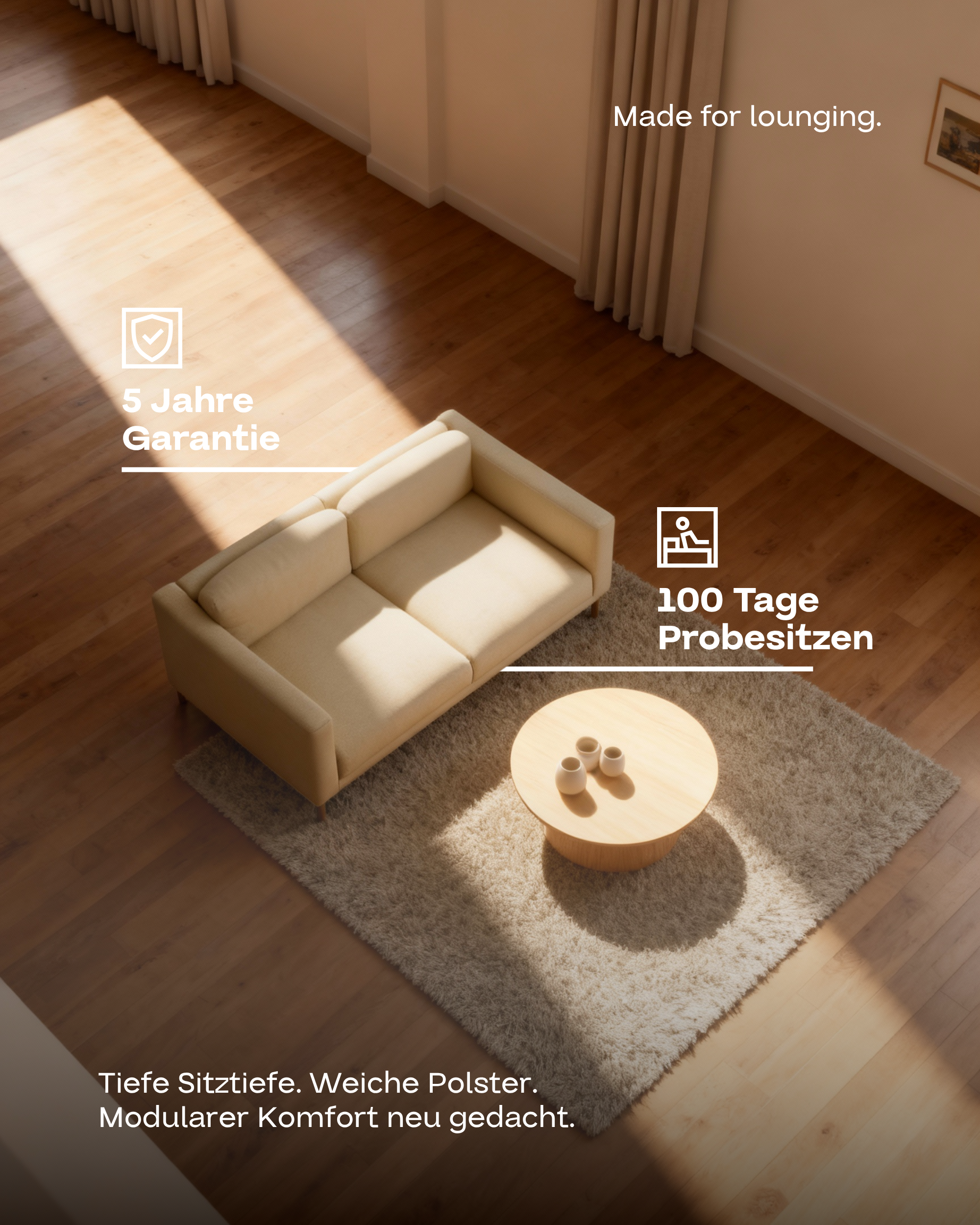 Modulares Sofa Aera 2-Sitzer mit Schlaffunktion