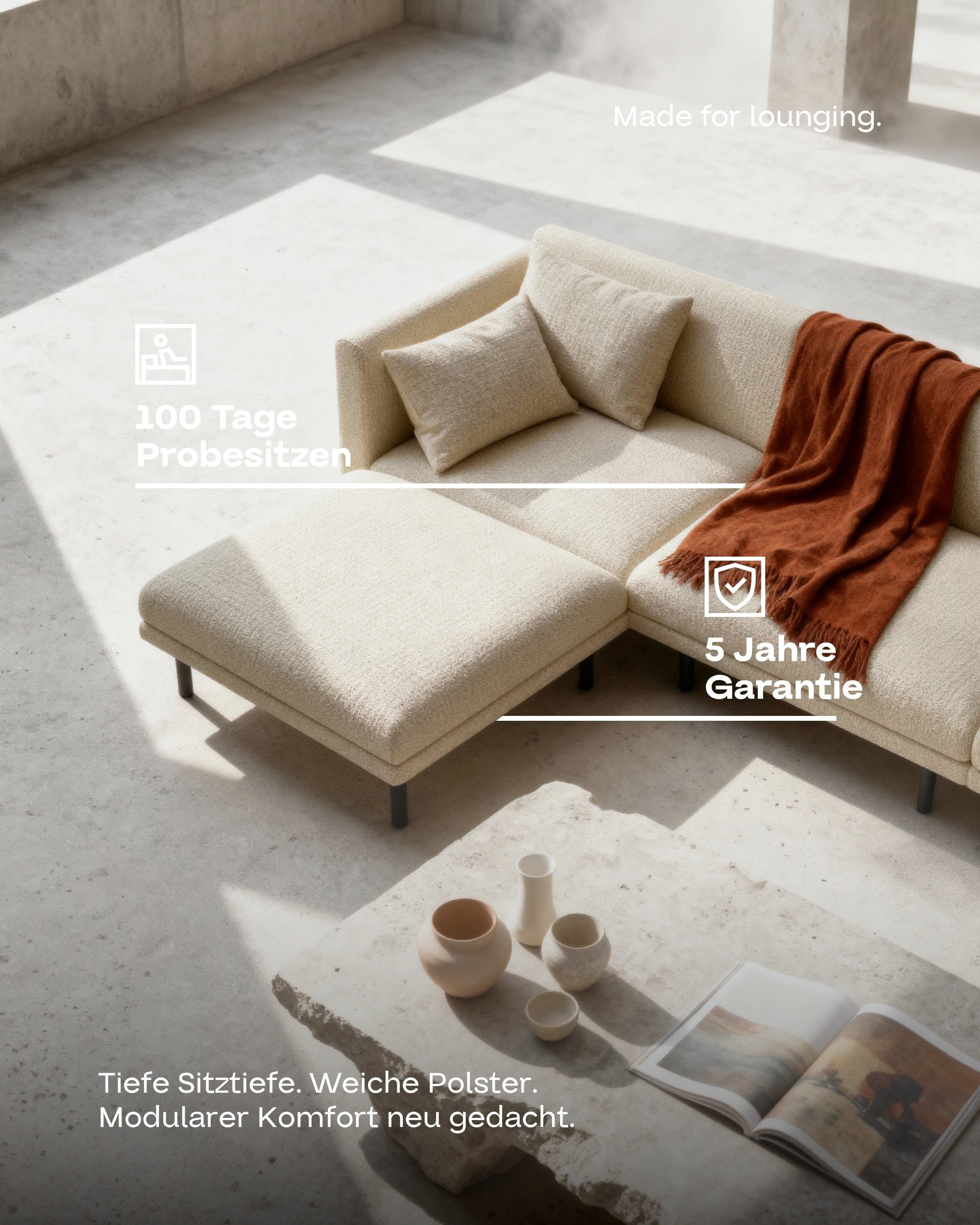 Modular sofa Aera corner sofa with sleeping function