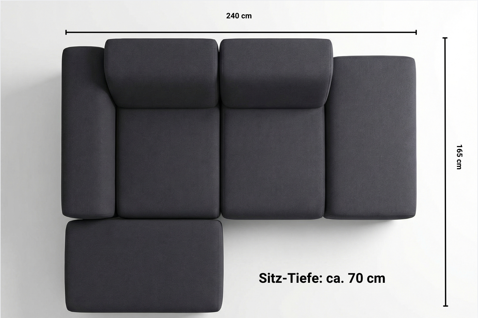 Austrian modular corner sofa Nina 4-seater with sleep function
