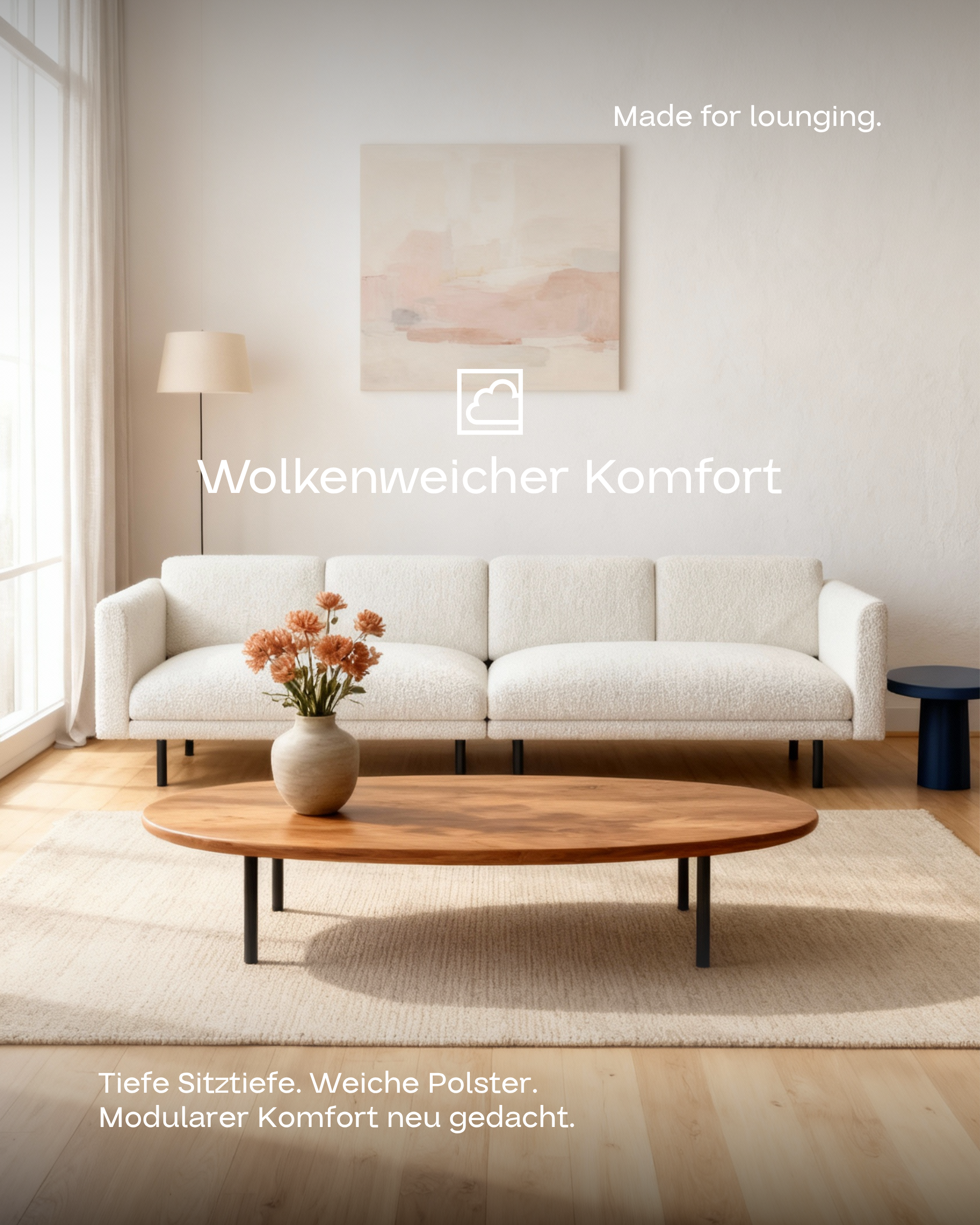 Stoffbezug - Modulares Sofa Aera 3-Sitzer mit Schlaffunktion