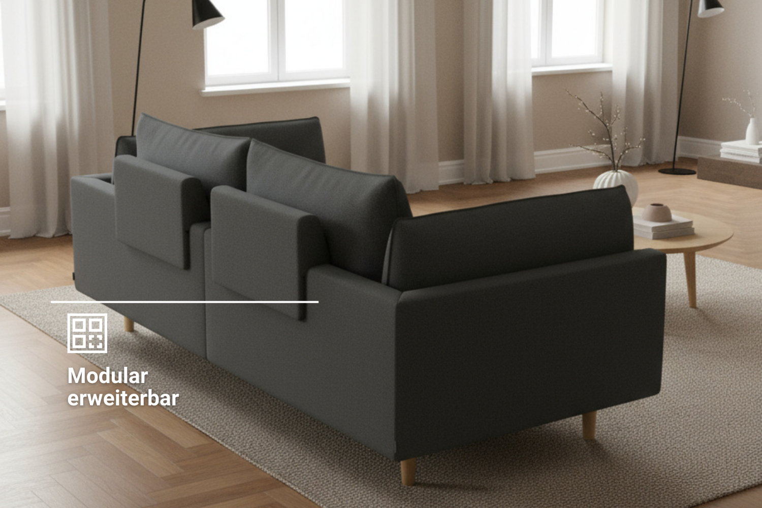 Modulares Sofa Donna 2-Sitzer mit Schlaffunktion