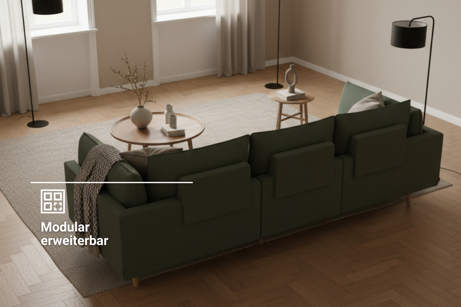Modulares Sofa Donna 3-Sitzer mit Schlaffunktion
