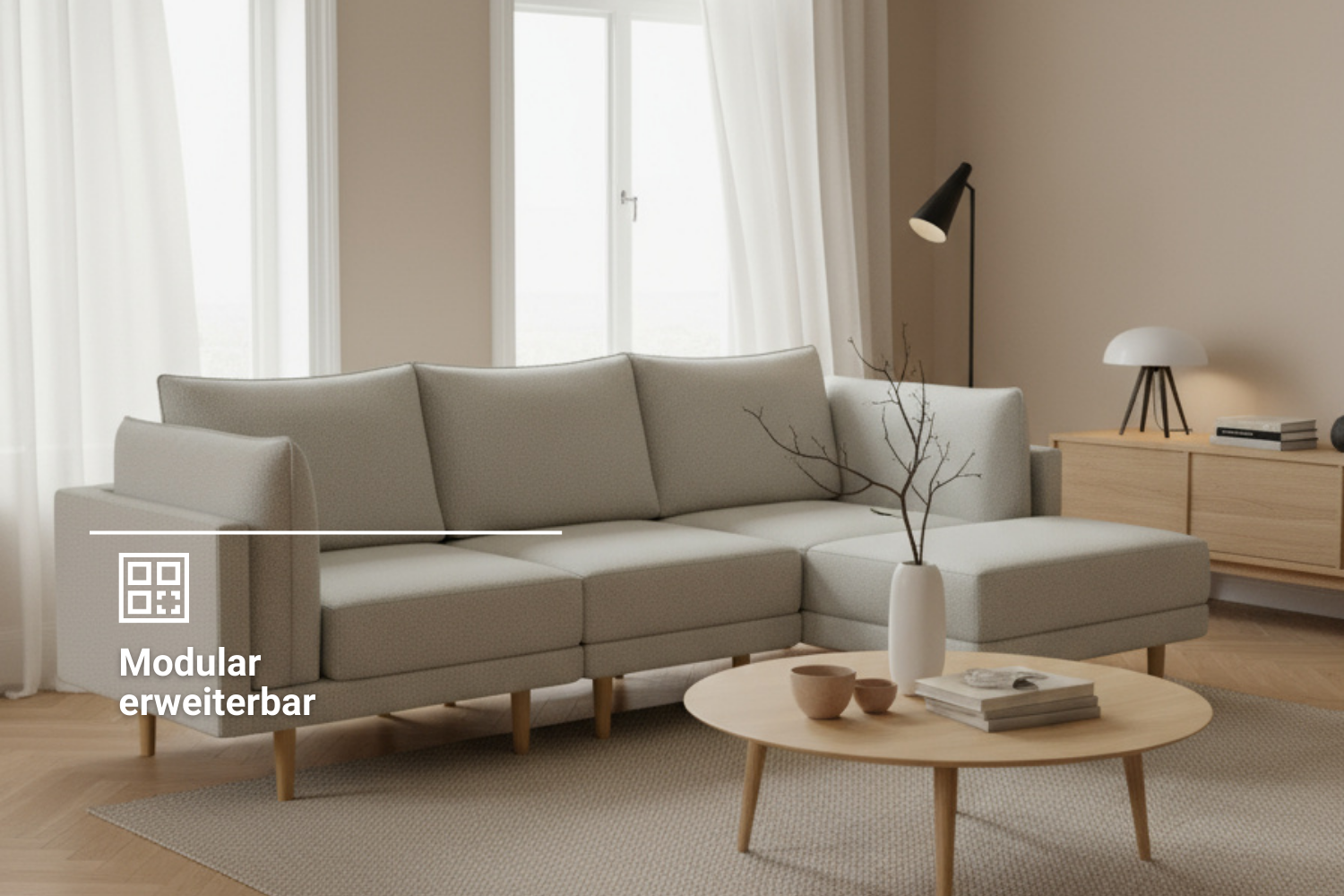 Stoffbezug - Modulares Sofa Donna 4-Sitzer