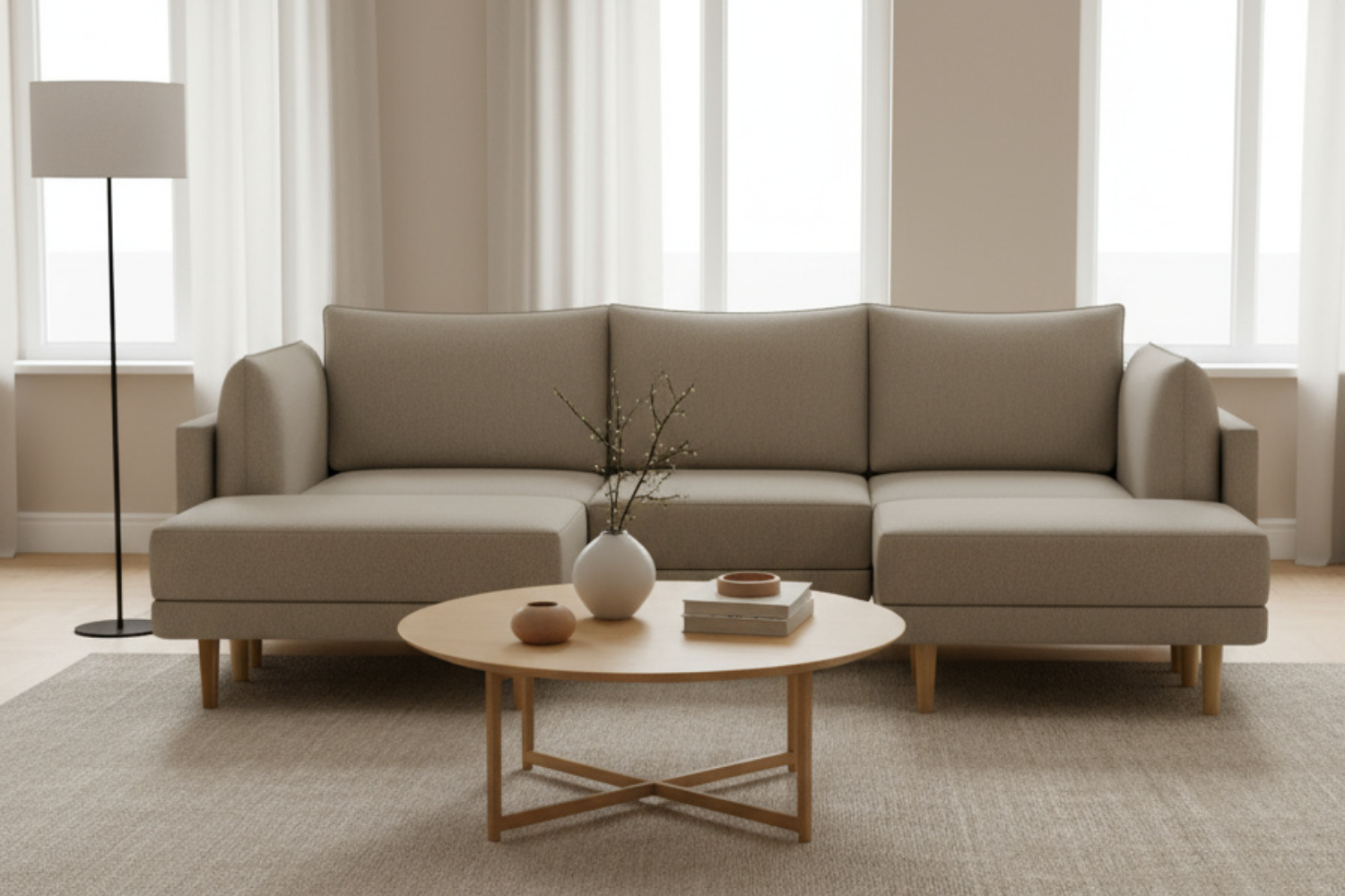 Modulares Sofa Donna U-Form mit Schlaffunktion