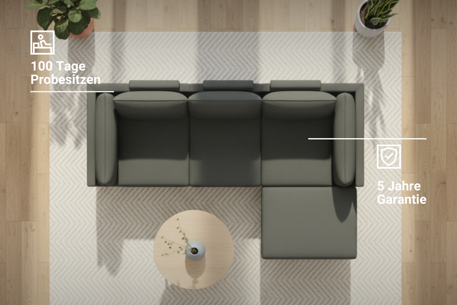 Modulares Sofa Donna 4-Sitzer mit Schlaffunktion