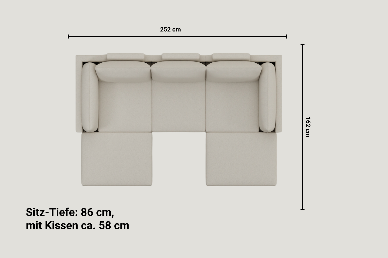 Stoffbezug - Modulares Sofa Donna U-Form