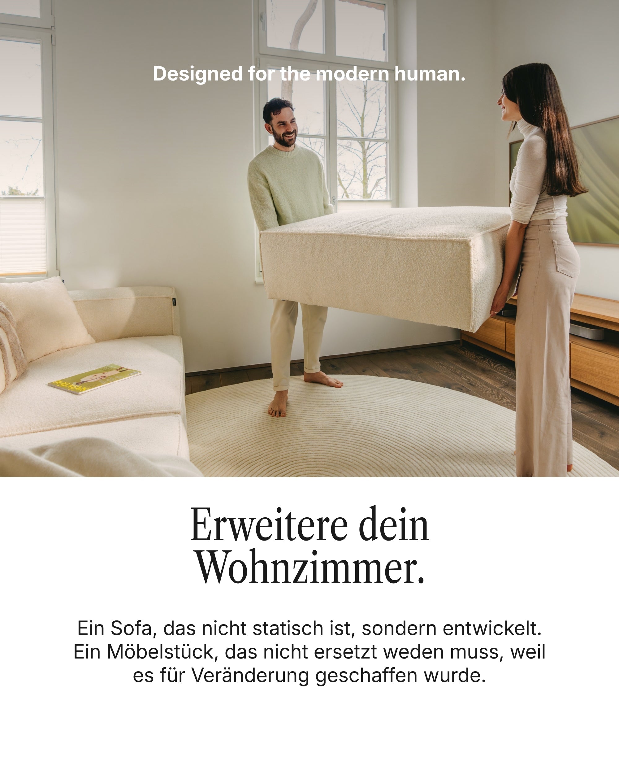 Modulares Ecksofa Harvey 3-Sitzer mit Schlaffunktion