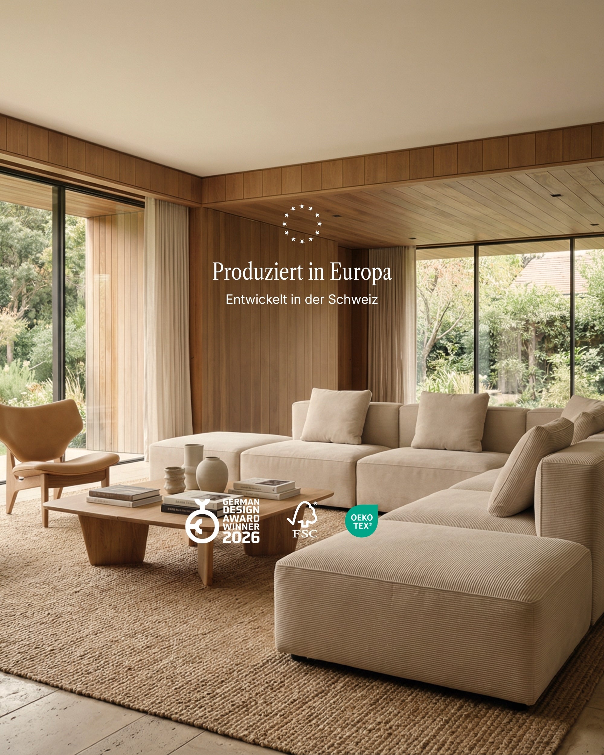 Modulares Ecksofa Harvey 3-Sitzer mit Schlaffunktion