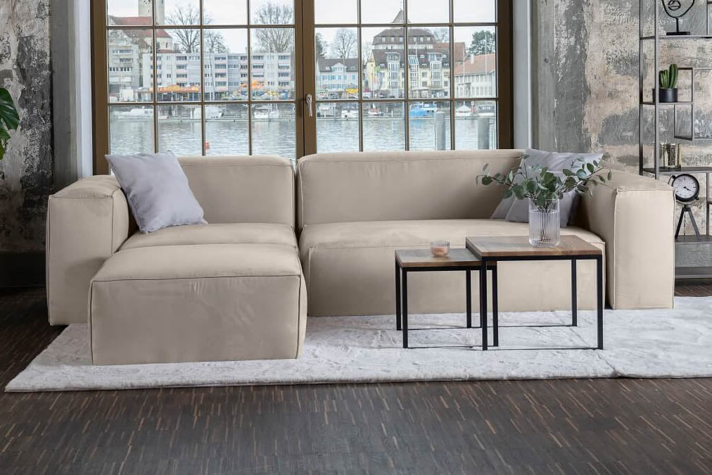 Modulares Sofa Harvey L mit Schlaffunktion