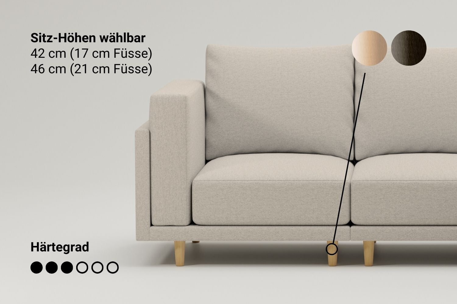 Modulares Sofa Donna 4-Sitzer mit Schlaffunktion
