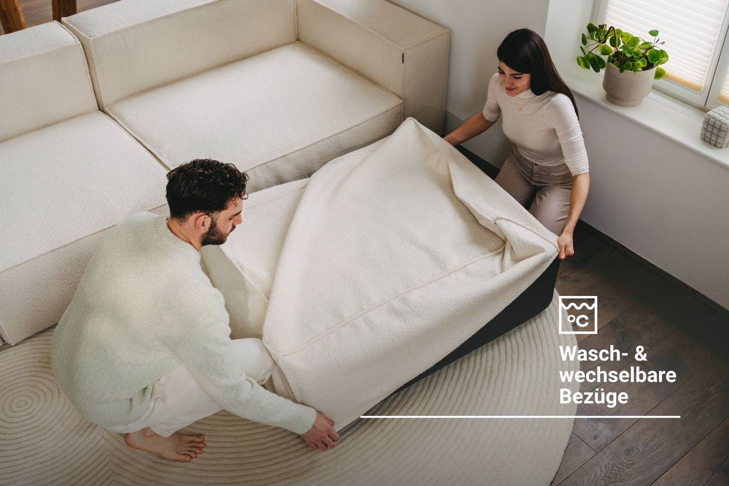 Modulares Sofa Harvey 4-Sitzer mit Schlaffunktion