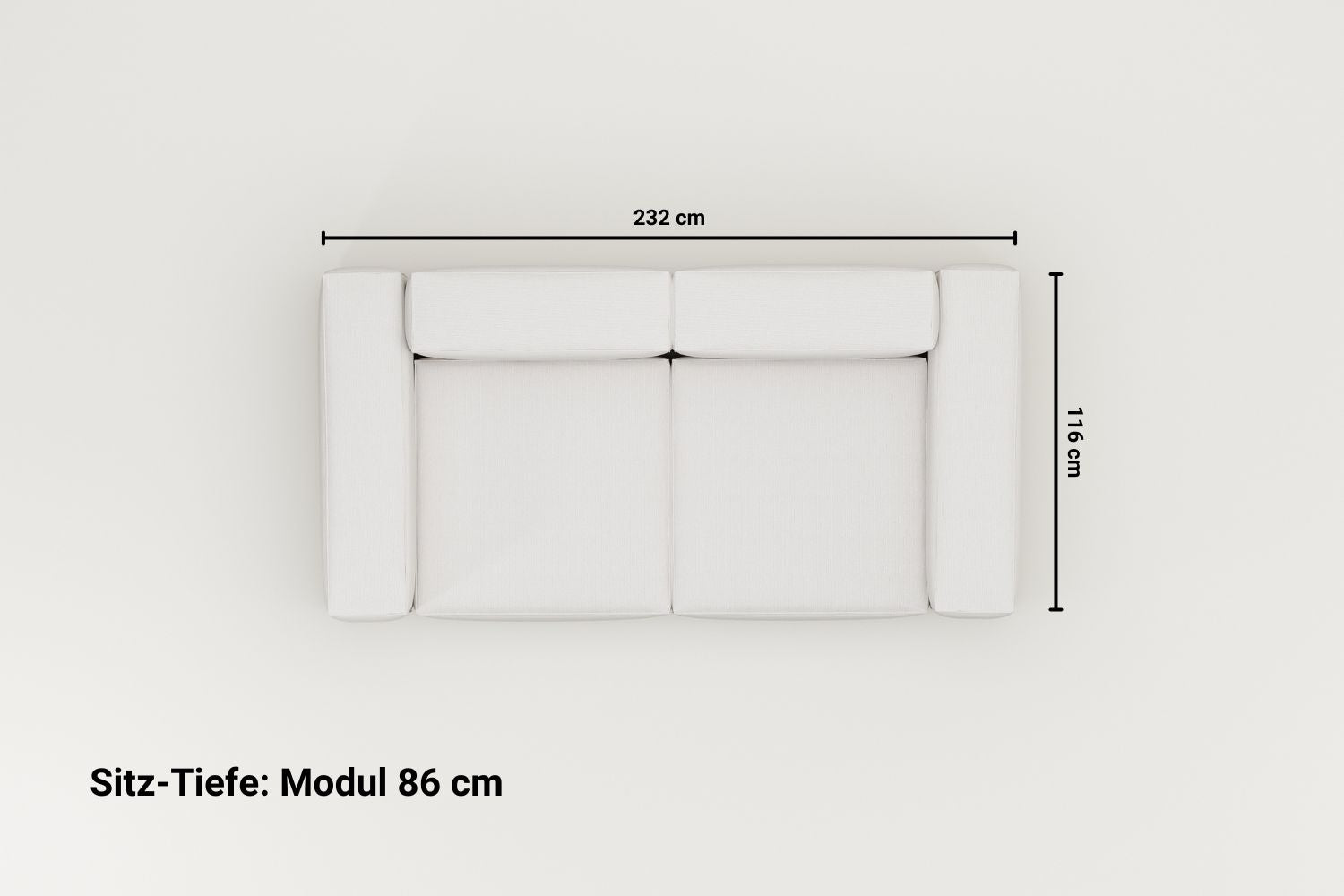 Stoffbezug - Modulares Sofa Harvey 2-Sitzer
