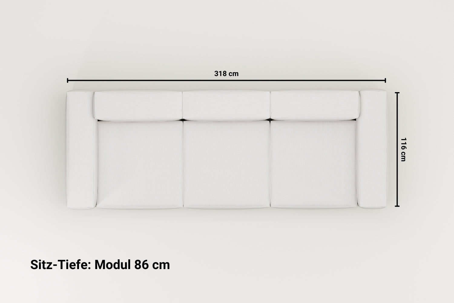 Stoffbezug - Modulares Sofa Harvey 4-Sitzer
