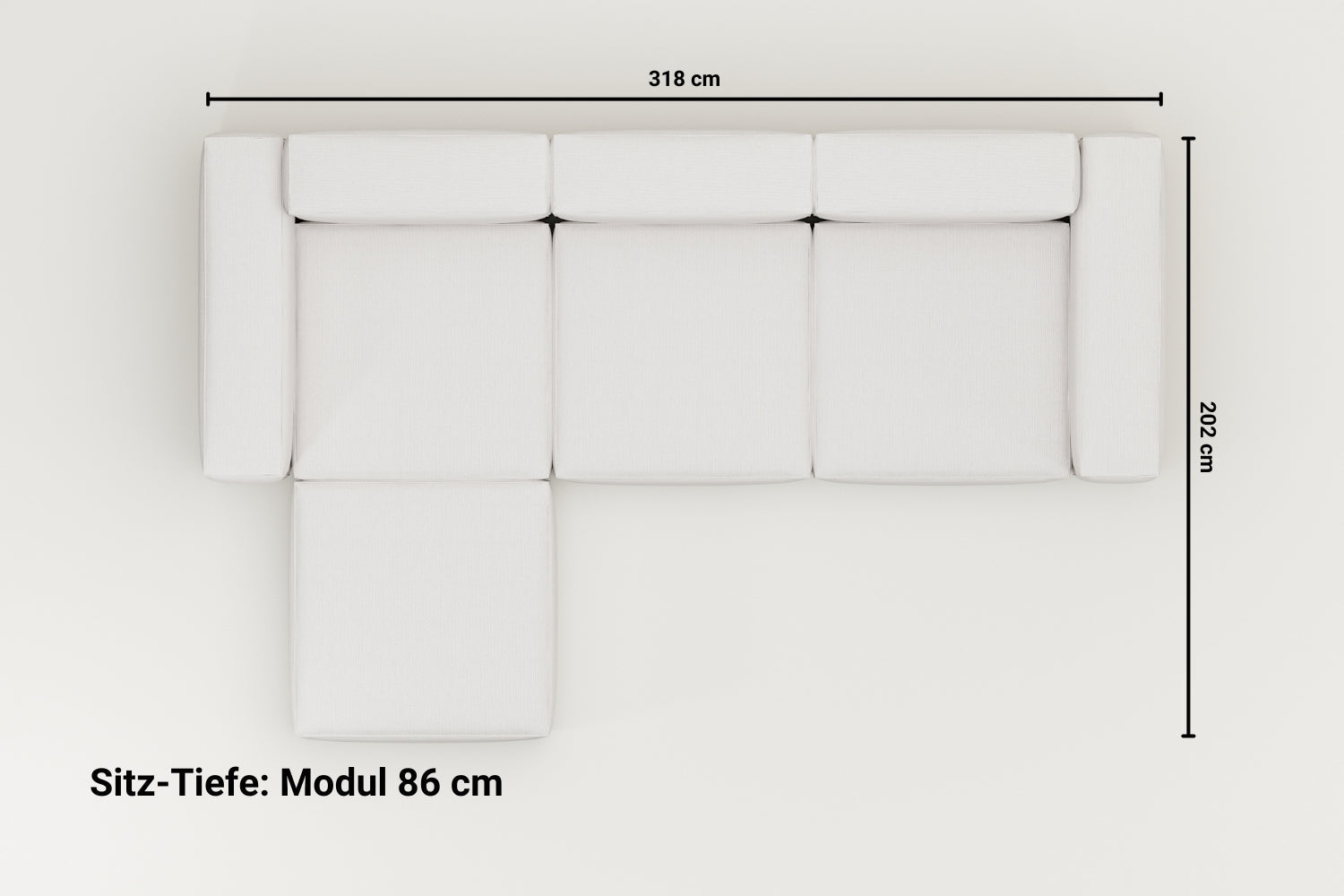 Modulares Sofa Harvey 4-Sitzer L mit Schlaffunktion