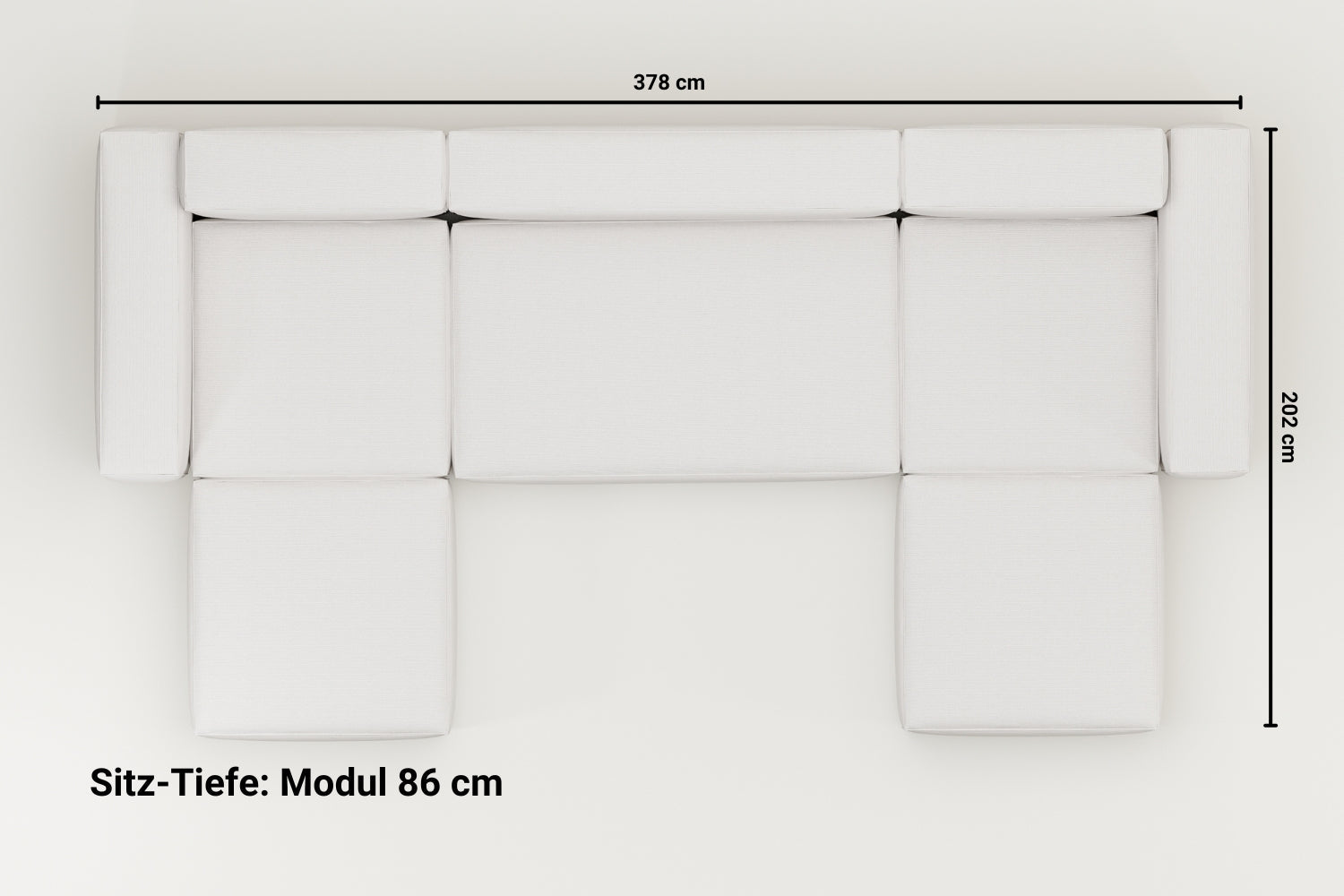 Stoffbezug - Modulares Sofa Harvey U-Form / Wohnlandschaft