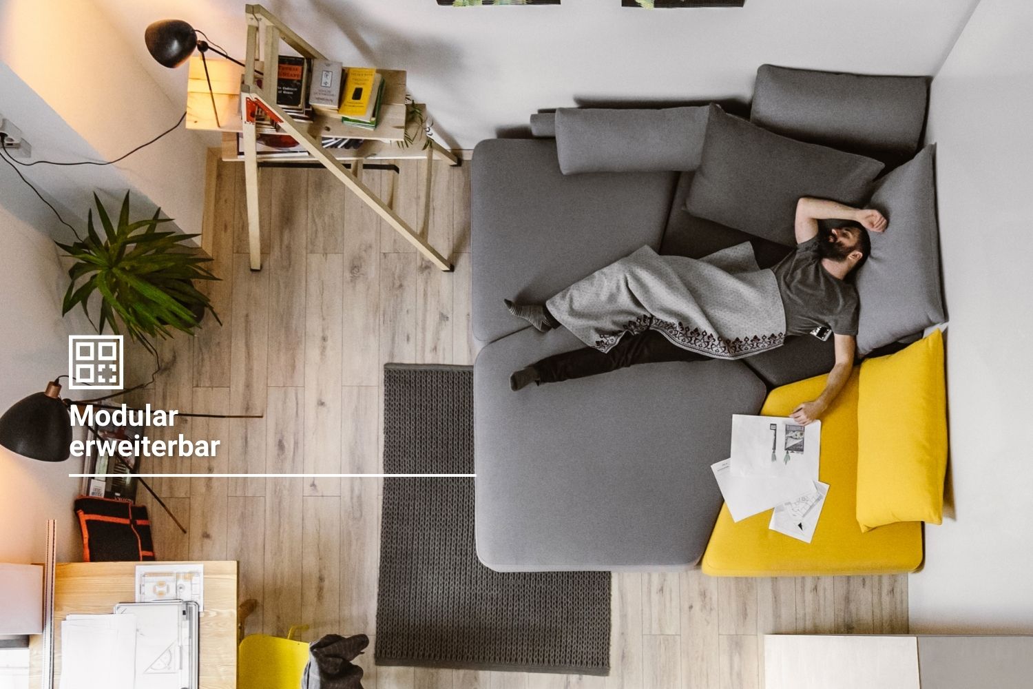 Modulares Sofa Katrina mit Schlaffunktion - Individuell