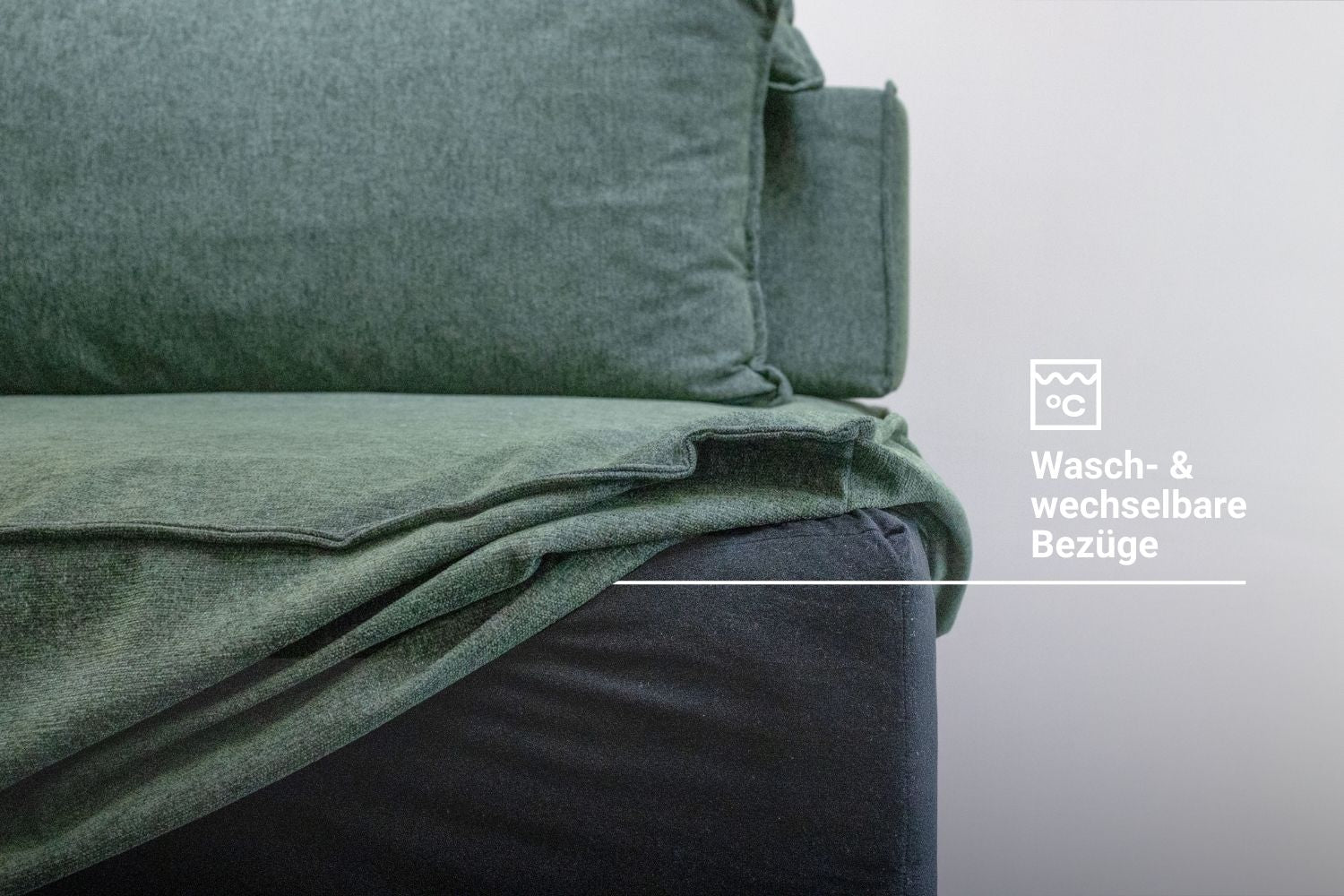 Modulares Sofa Louis 2-Sitzer mit Hocker und Schlaffunktion