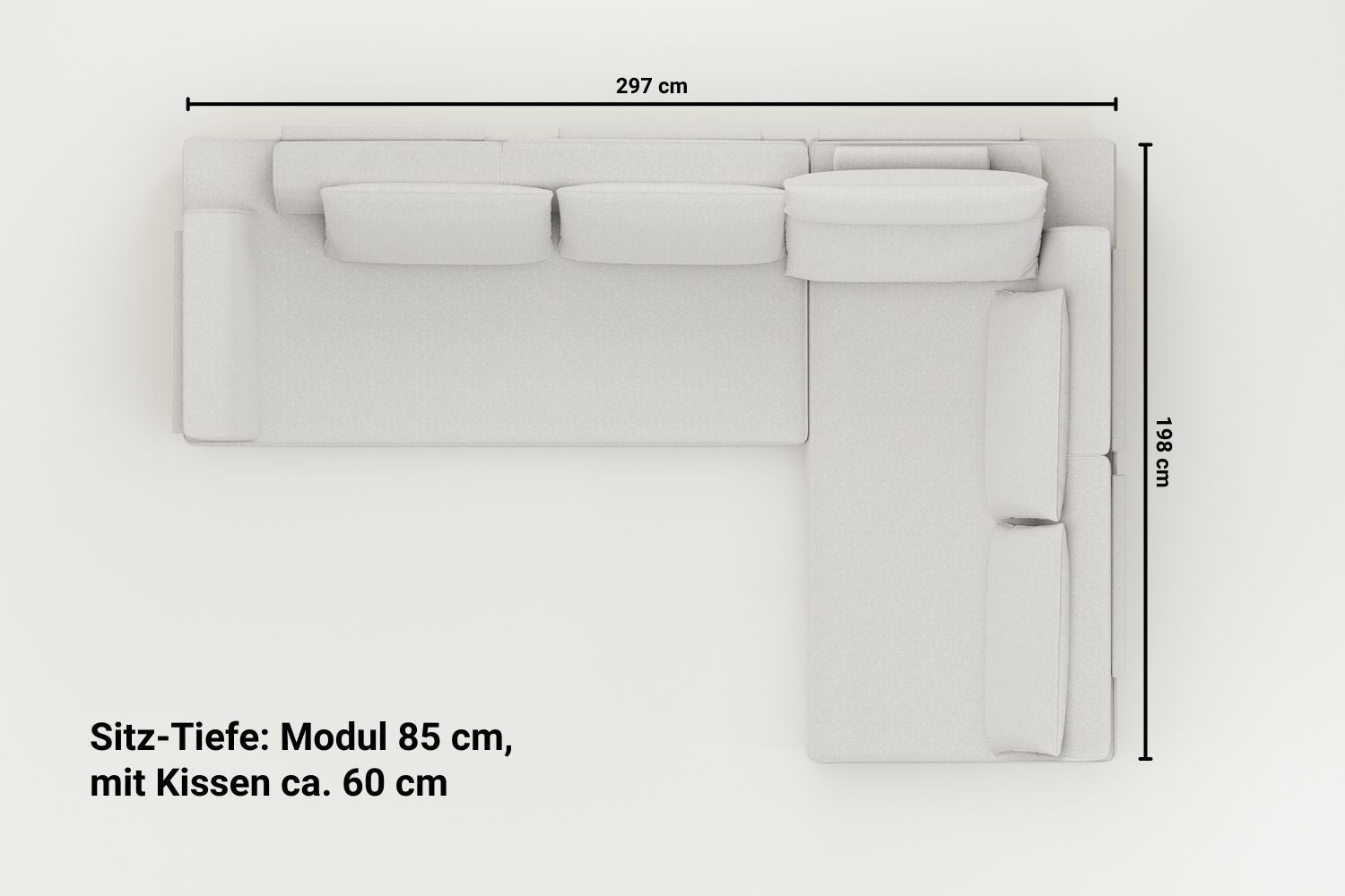 Modulares Sofa Louis 5-Sitzer mit Schlaffunktion - Stoff Nova